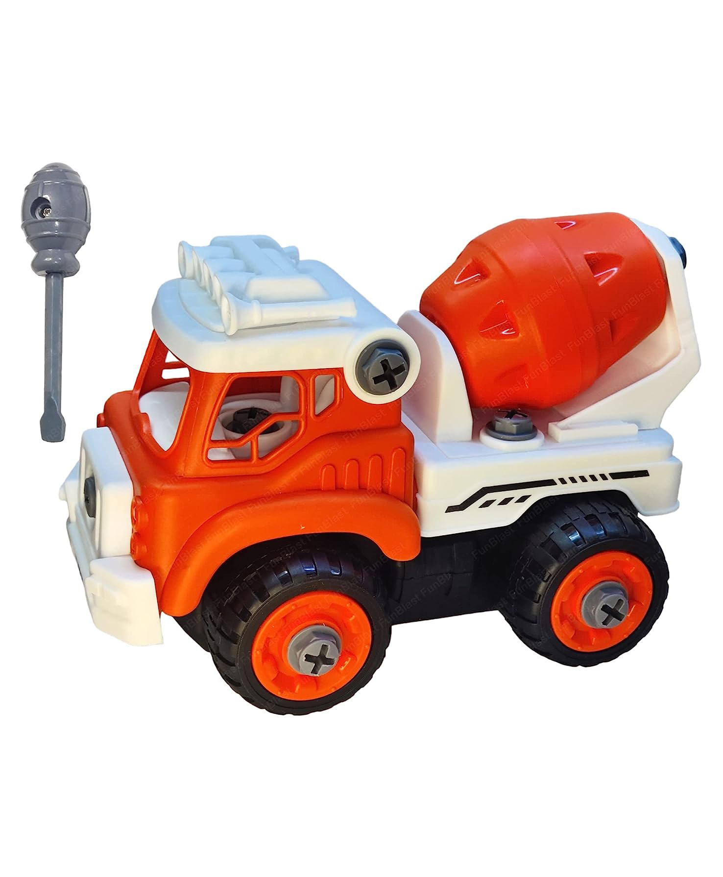 FunBlast DIY Toy Mixer Truck Construction Set with Screwdriver  Multicolor-image-48