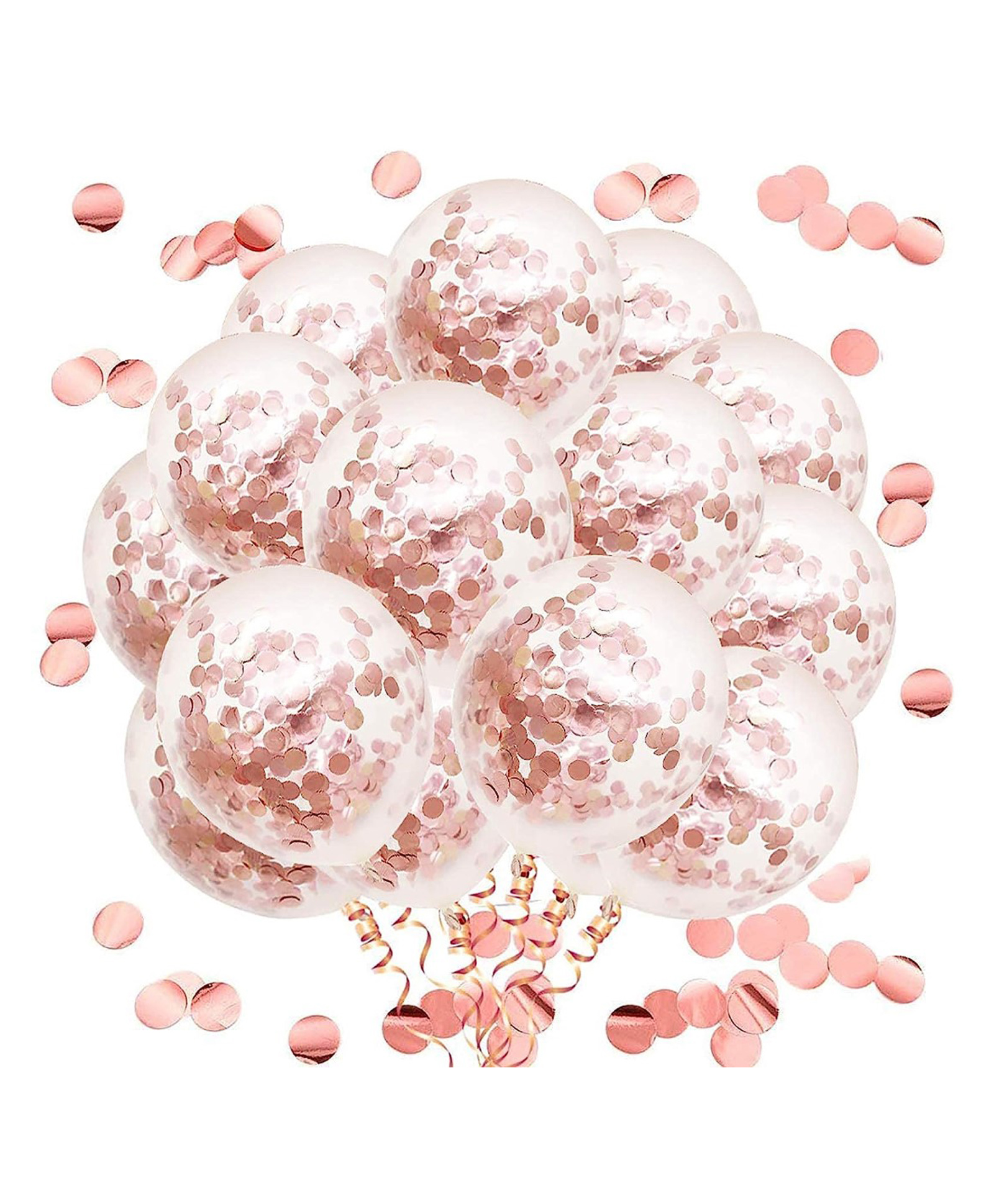 Bubble Trouble Rose Gold Confetti Balloons - 10 Pieces-image-45