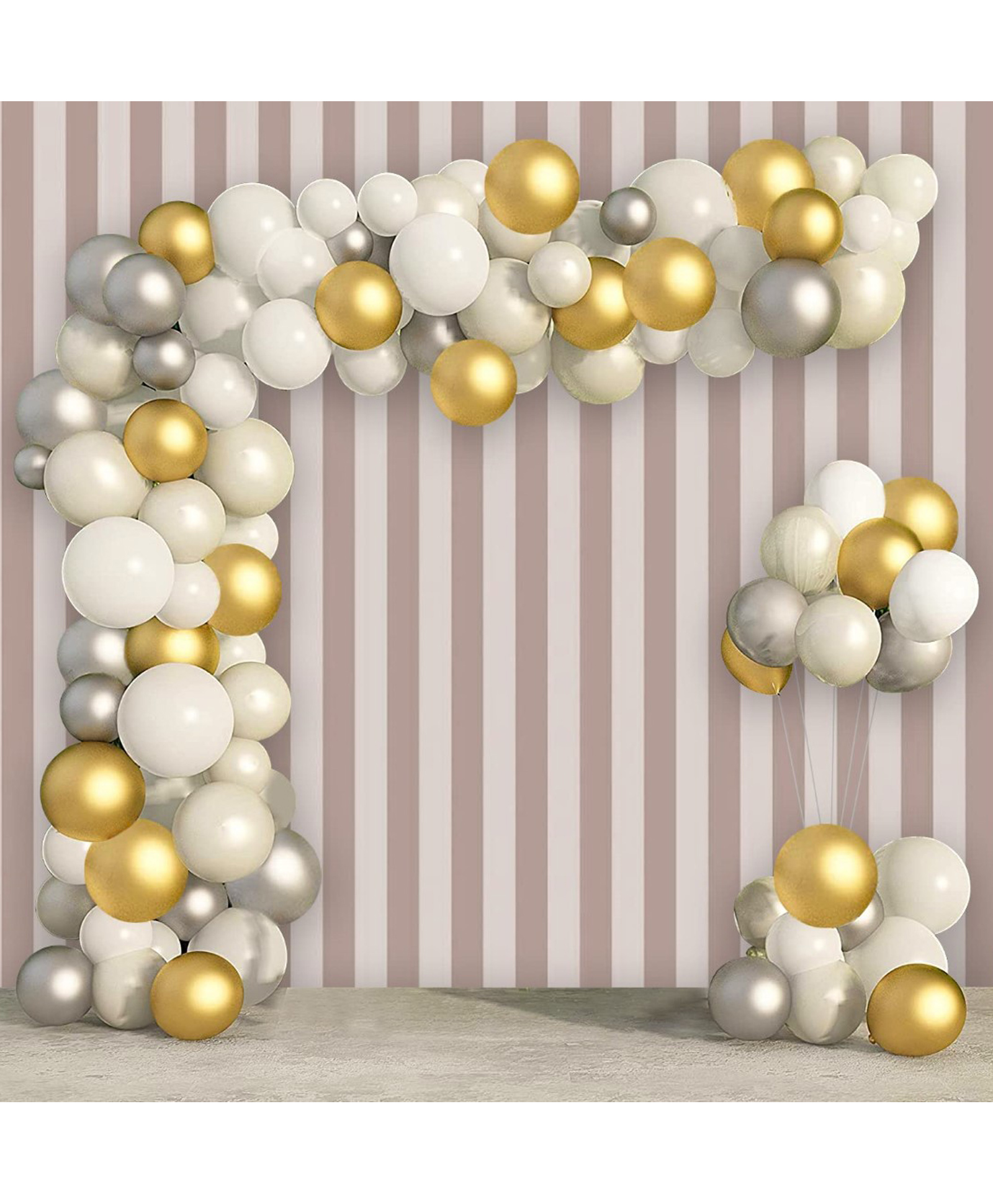 Bubble Trouble Golden Silver & White Balloons for Birthday Decoration - Pack of 50  Balloons-image-46