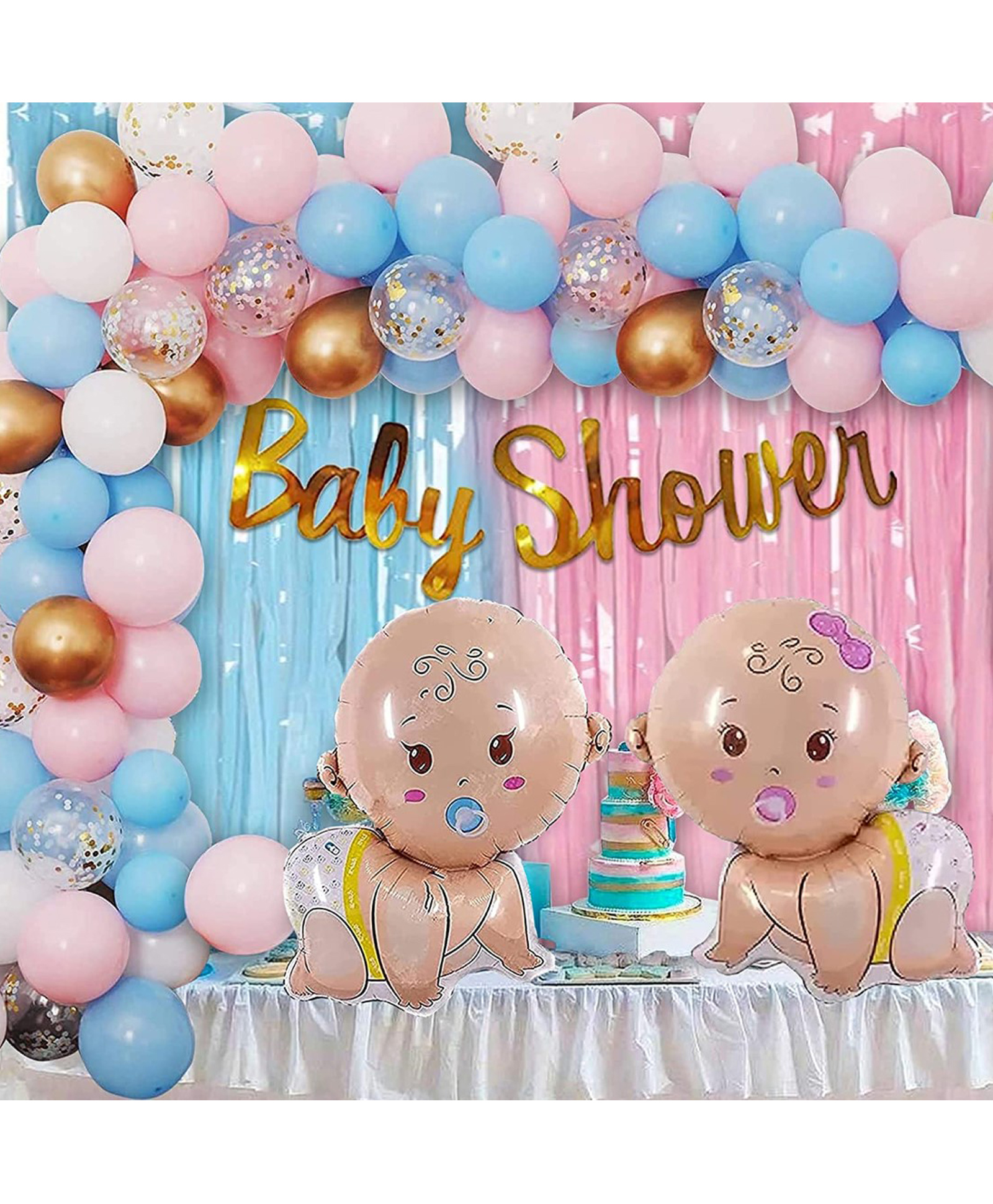 Bubble Trouble Baby Shower Balloons Banner Backdrop Curtain Decoration - Pack of 95-image-26