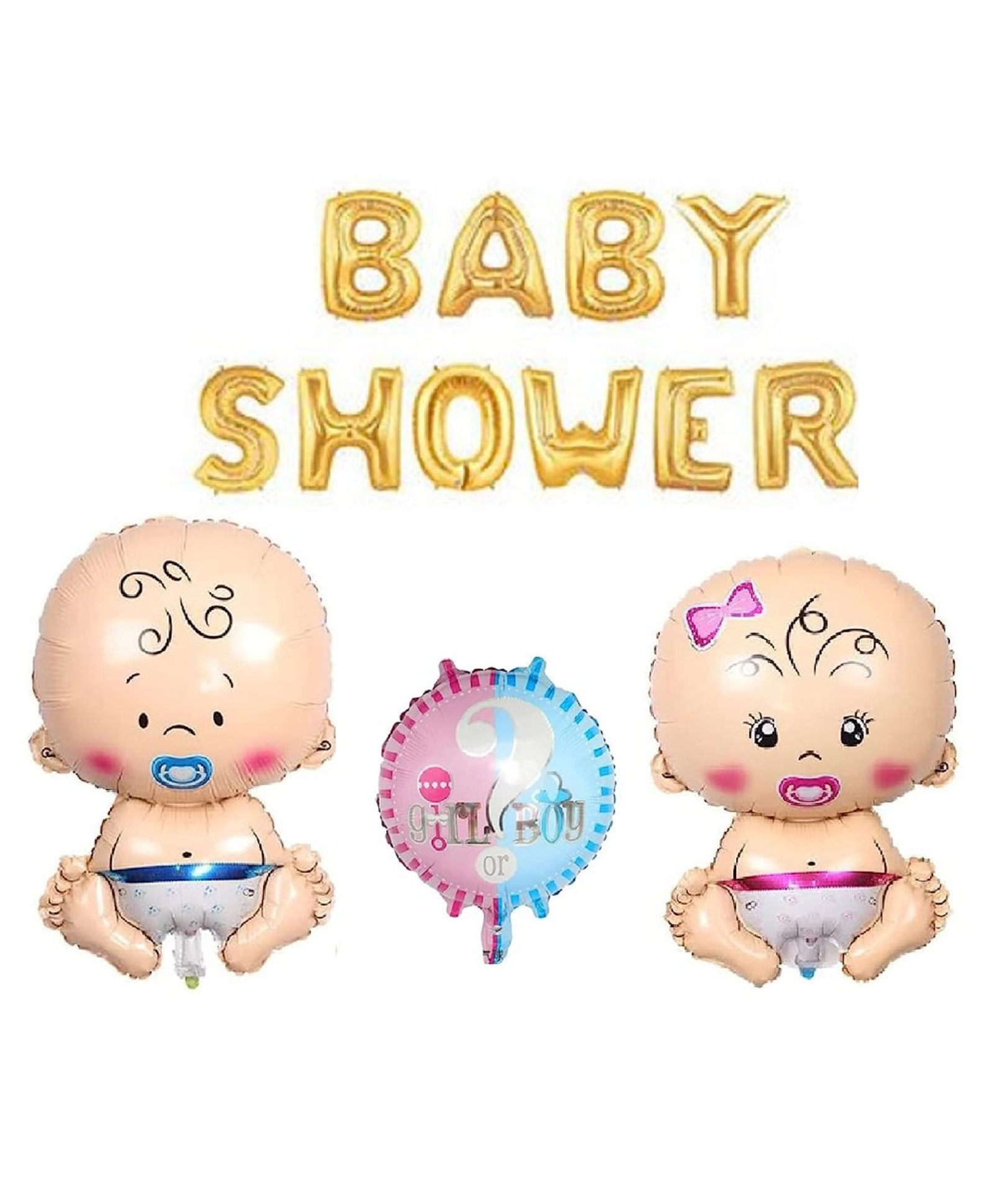 Bubble Trouble Baby Shower Golden Foil Banner Theme Party Decoration Kit Pack of 4-image-48