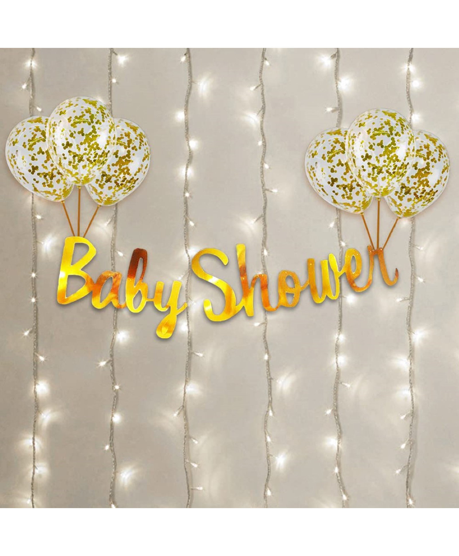 Bubble Trouble Baby Shower Decoration Combo Kit with Fairy Led Light - Set of 10 Pcs-image-2