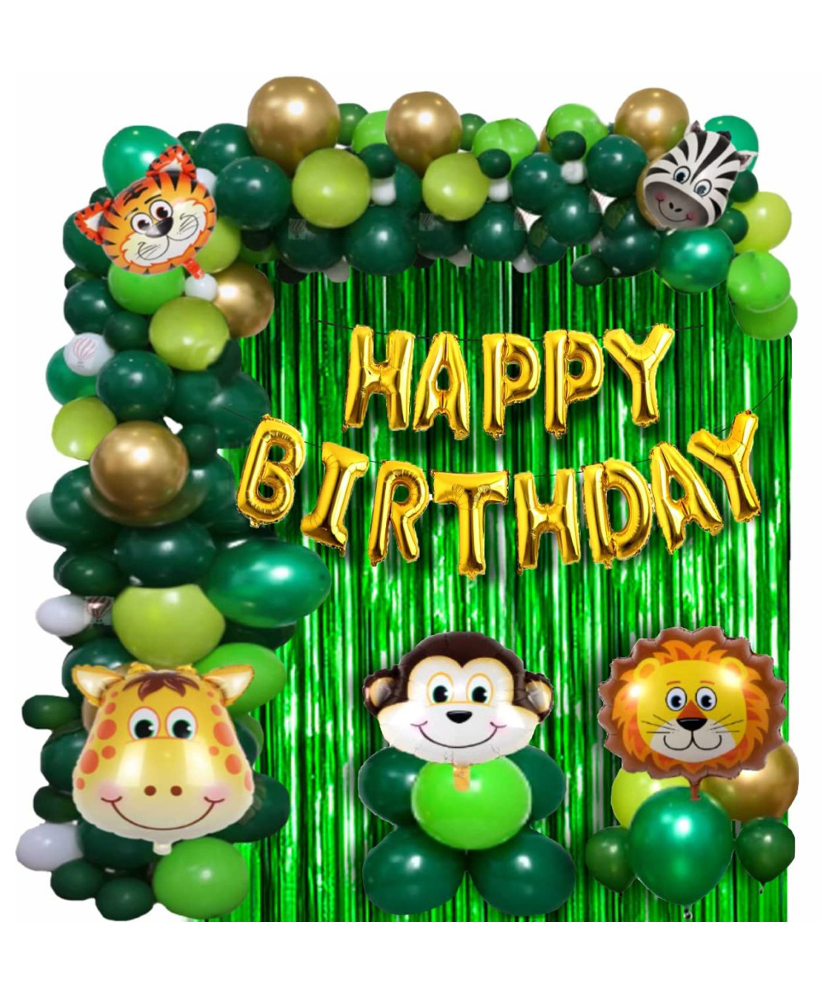 Bubble Trouble Jungle theme Birthday Party Decorations Multicolour - Pack of 100 Pcs-image-18