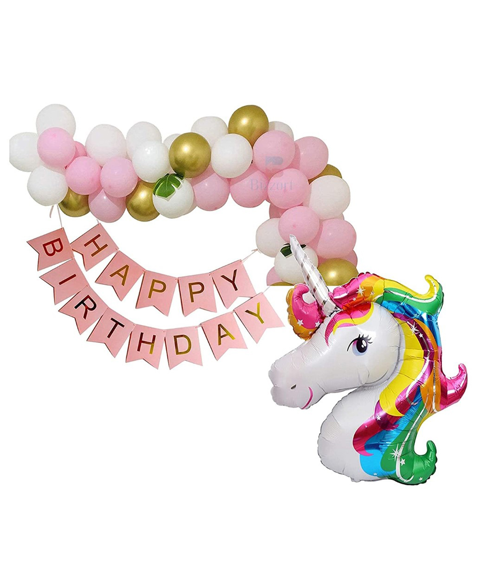 Bubble Trouble Big Size Unicorn Theme Birthday Decorations Items Combo Pack of 32-image-27