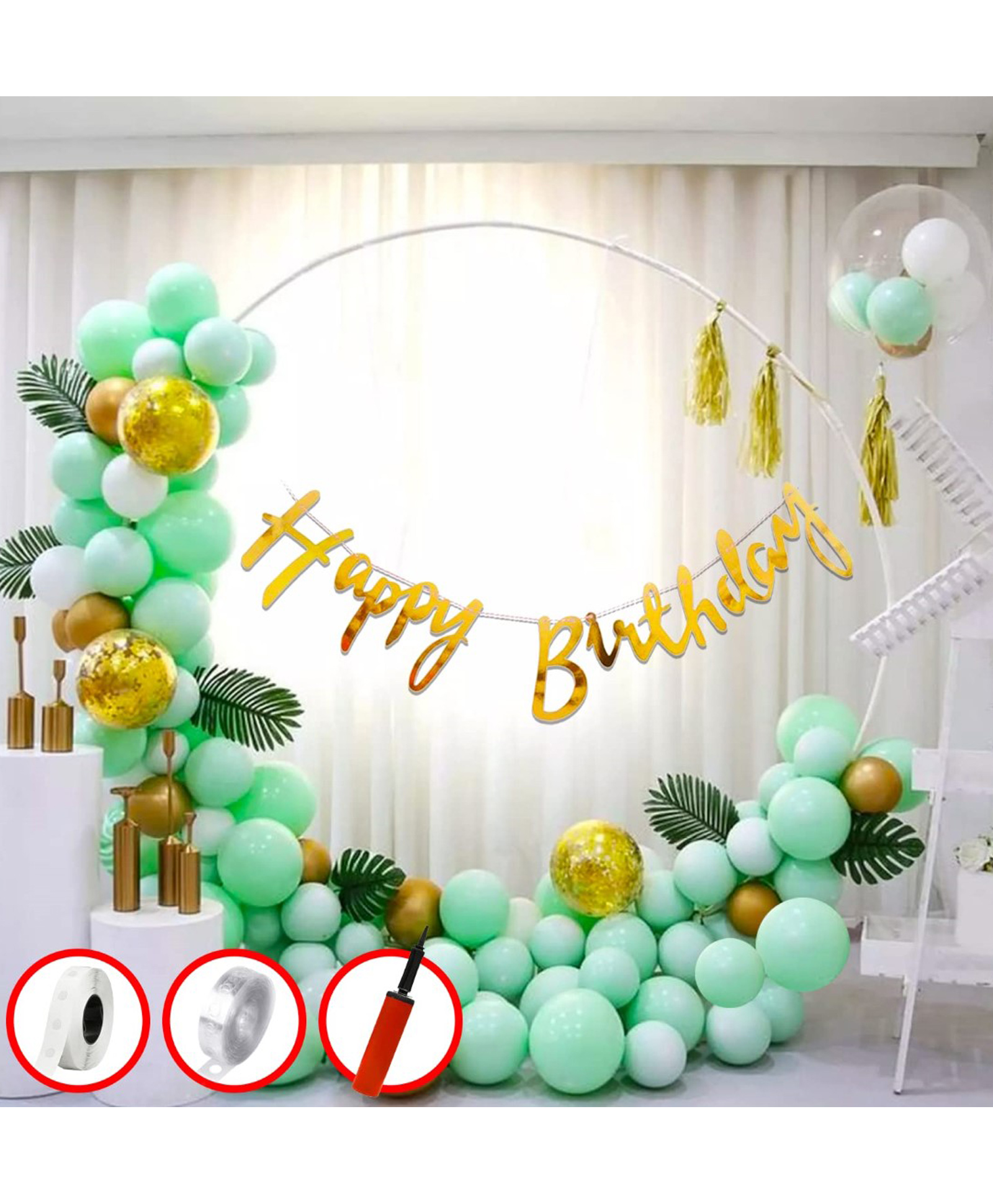 Bubble Trouble Green Birthday Decoration Items Combo Set For Kids - Pack of 62-picture-12