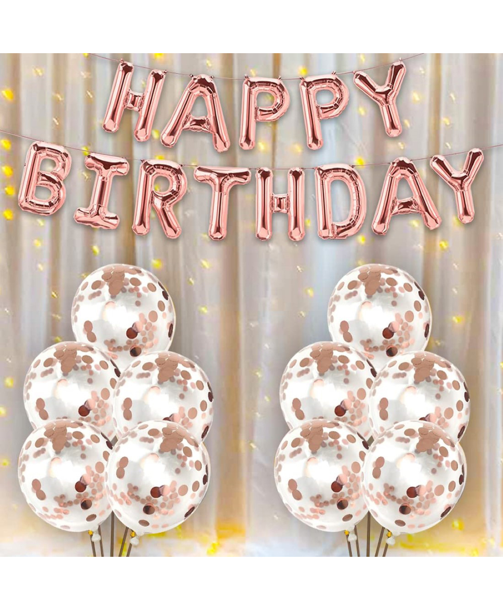 Bubble Trouble Rose Gold Birthday Decoration Kit - Pack of 15-picture-20