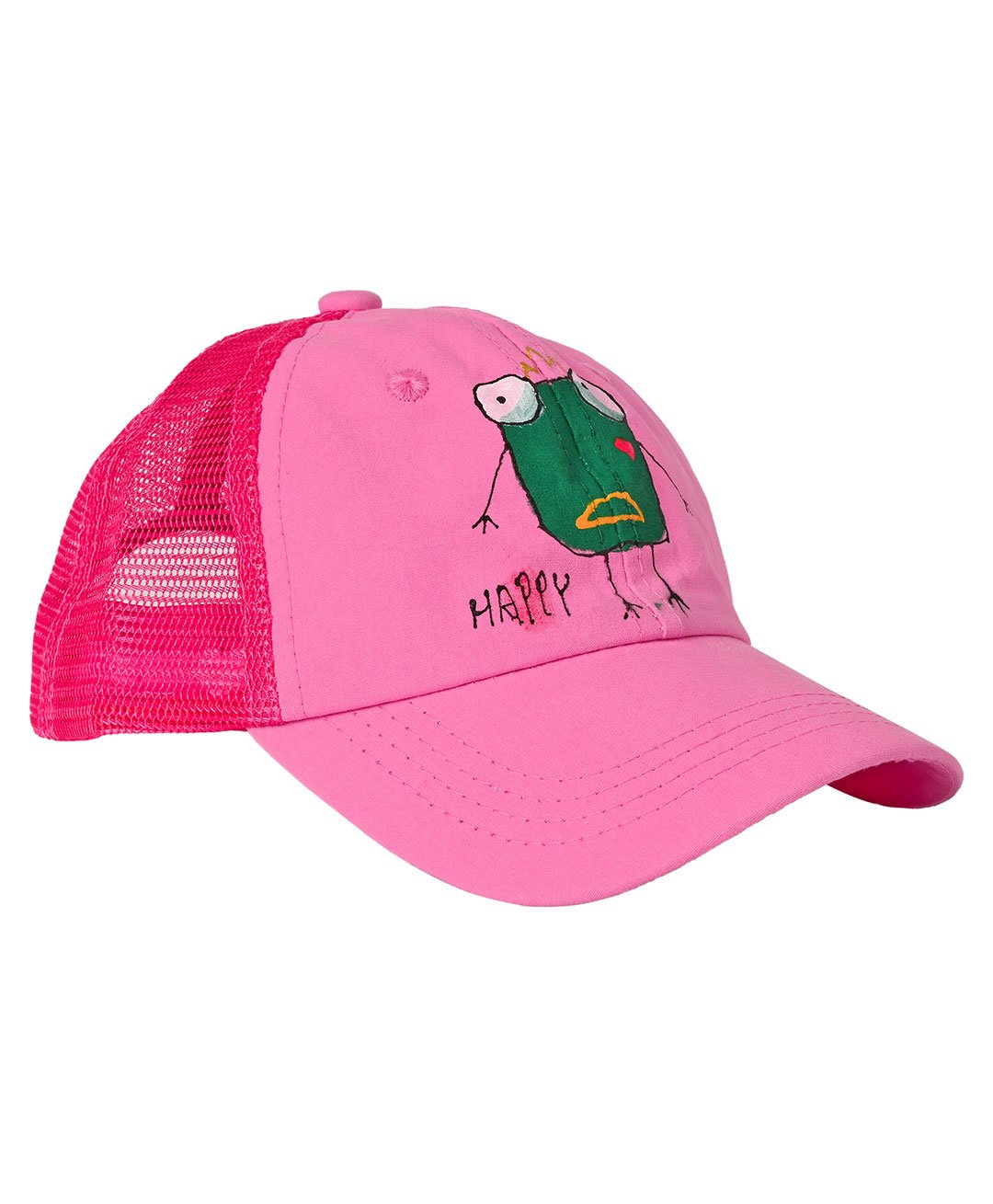 Kid-O-World Happy Frog Printed Mesh Cap - Pink-picture-28