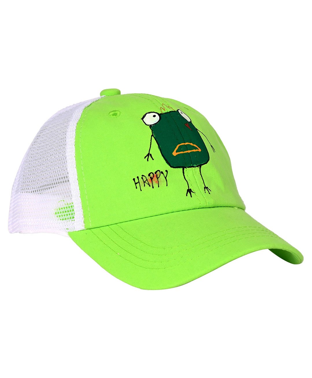 Kid-O-World Happy Frog Printed Mesh Cap - Light Green-picture-28