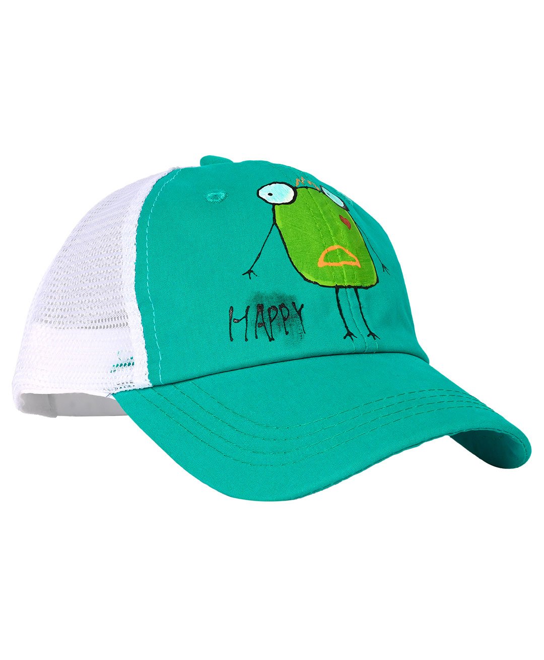 Kid-O-World Happy Frog Printed Mesh Cap - Dark Green-image-11