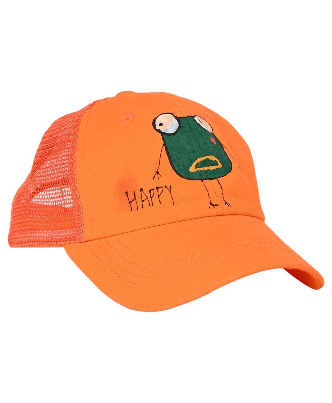 Kid-O-World Happy Frog Printed Mesh Cap - Orange-picture-22