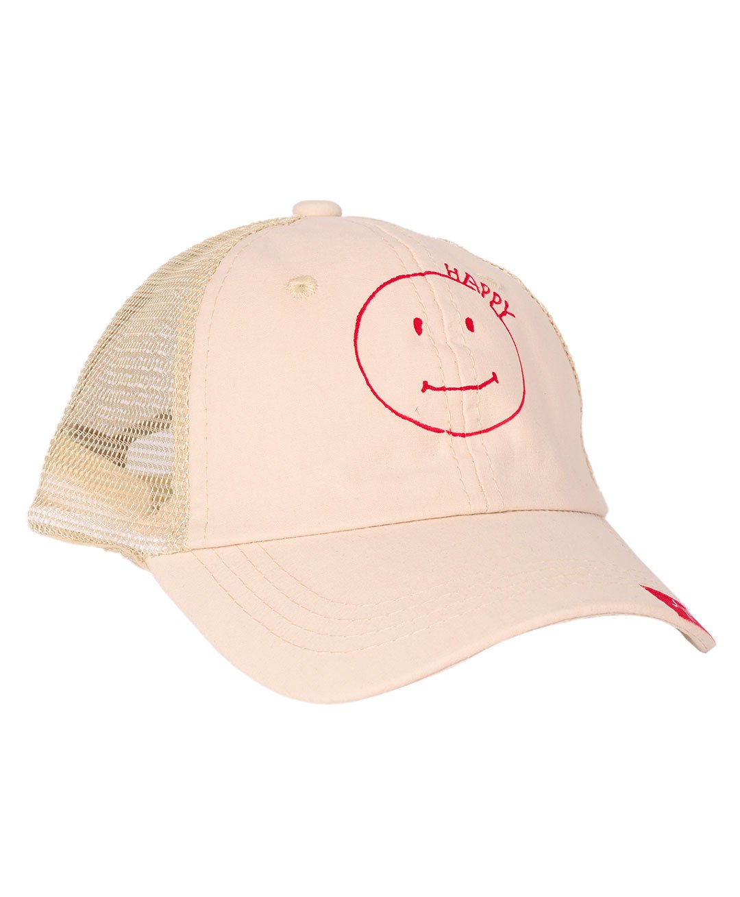 Kid-O-World Smiley Face Mesh Cap - Beige-picture-14