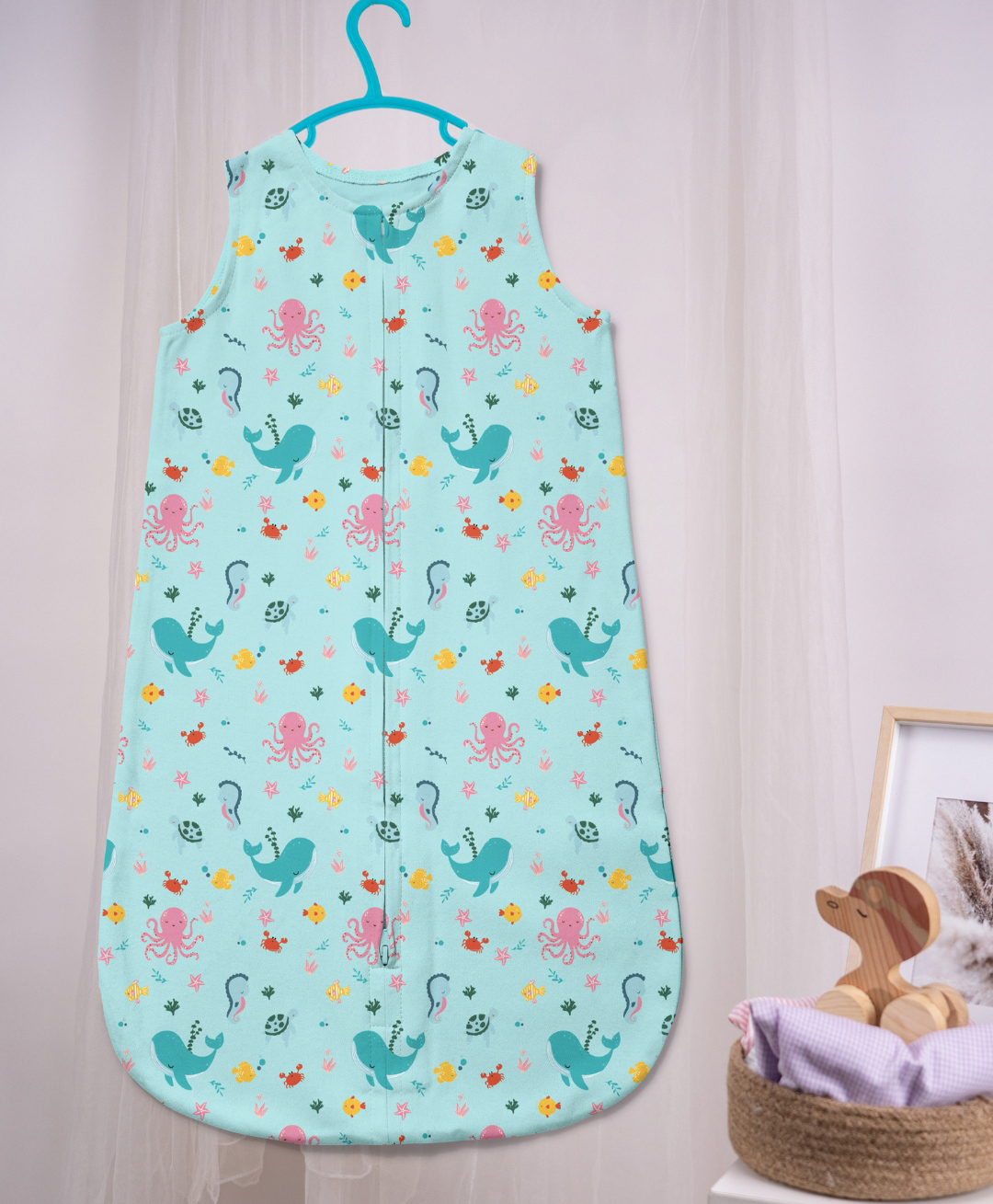 haus & kinder Dreamsack Sleeping Bag with Front Two Way Zip SeaLife Design - Green-picture-13