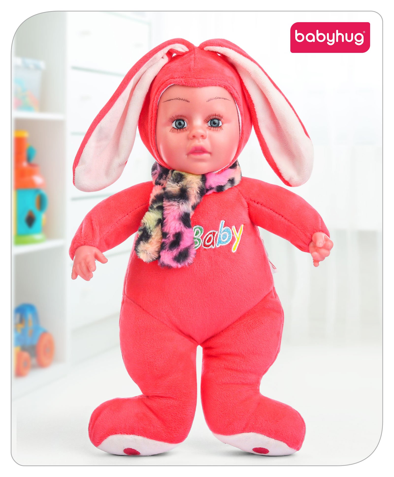 Babyhug Rabbit Standing Doll Red - Height 35.5 cm