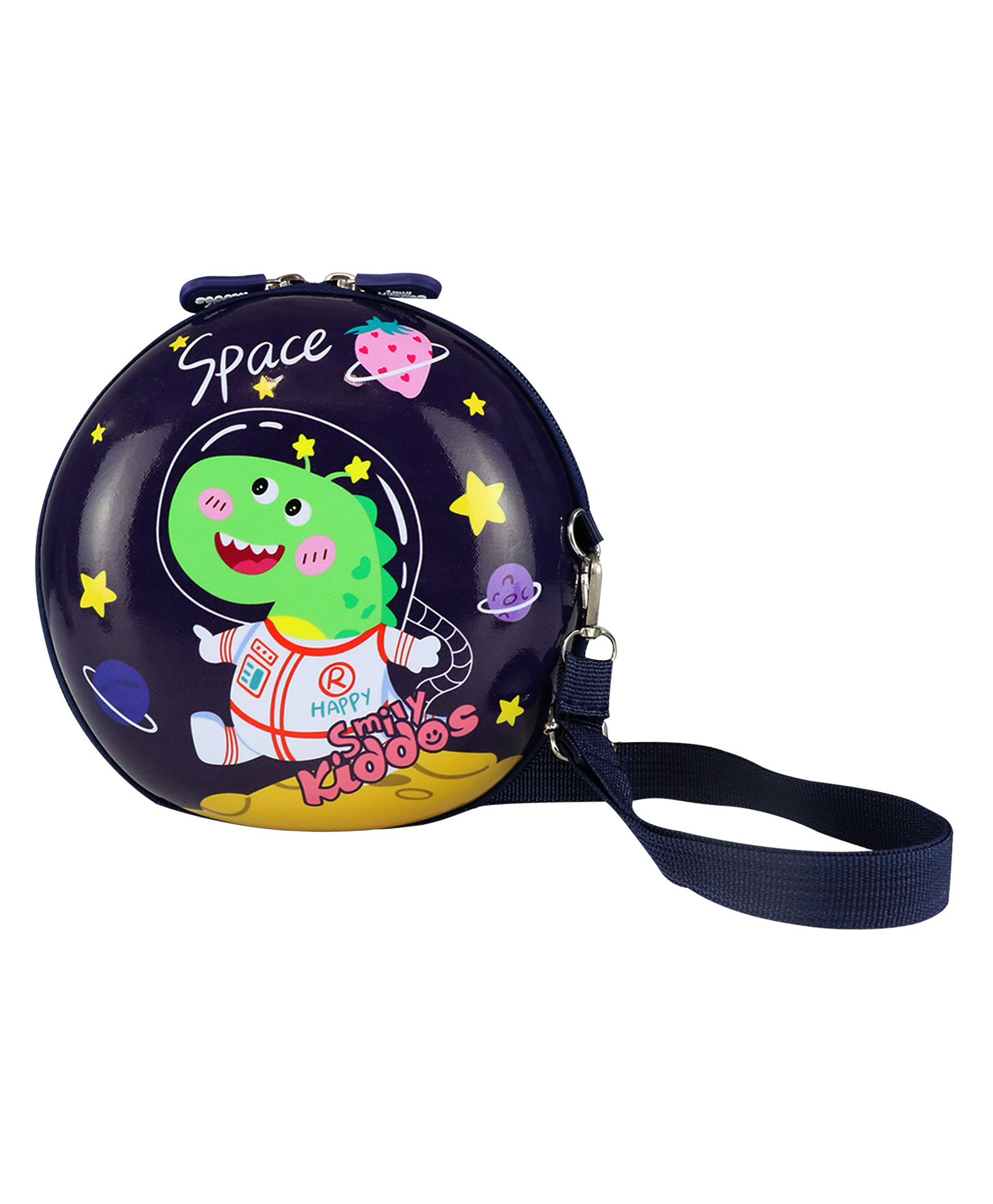 Smily Kiddos Eva Shell Sling Bag Space Dino theme Violet - Green-image-38