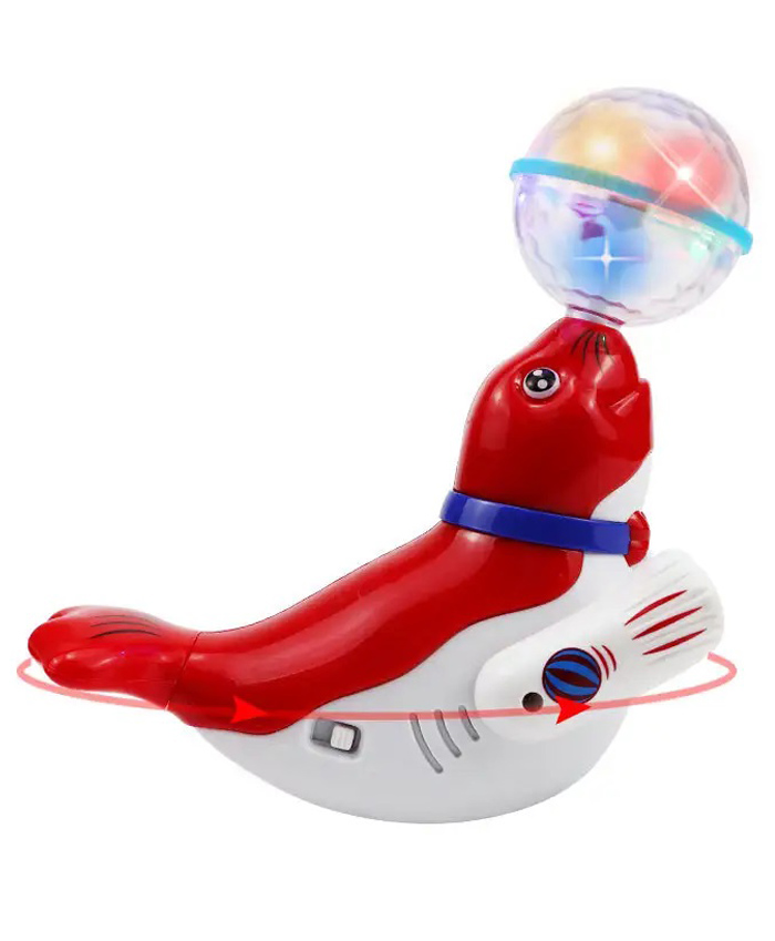 YAMAMA Sea Lions Dancing with Reflected 3D Lights Wonderful Music Toy - Red-picture-11