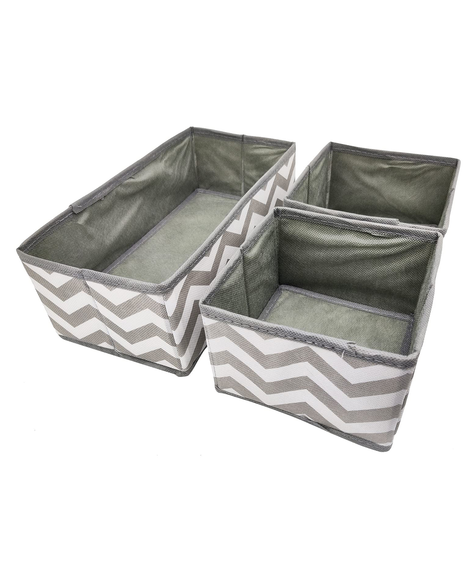 House of Quirk Standard Rectangular Storage Box Containers Divider with Drawers Pack of 3 -Grey-picture-12