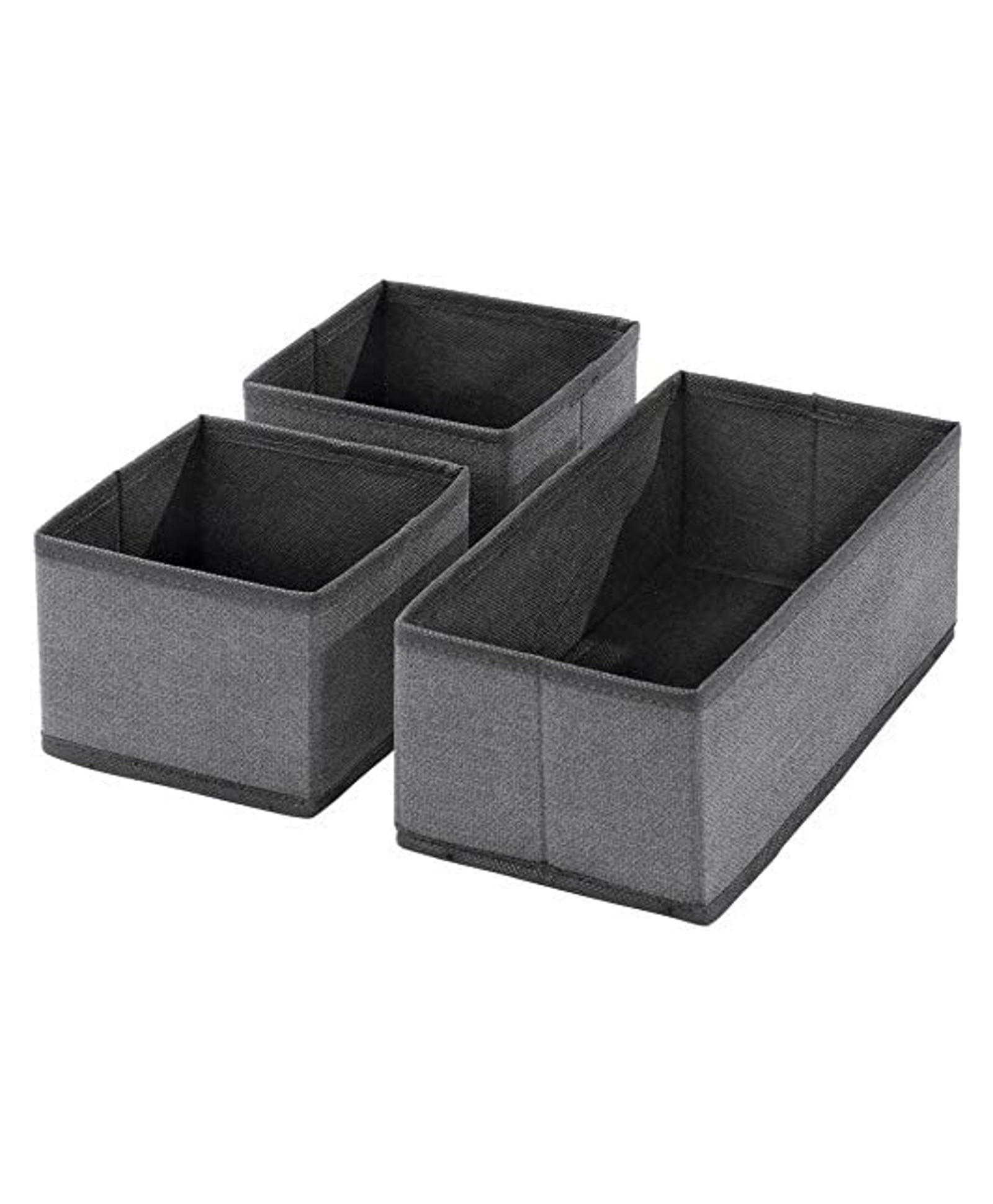 House of Quirk Storage Box Set of 3 Closet Dresser Drawer Organizer Cube Basket Bins Containers Divider with Drawers for Underwear, Bras, Socks, Ties, Scarves, (Pack of 1 Black)-image-45