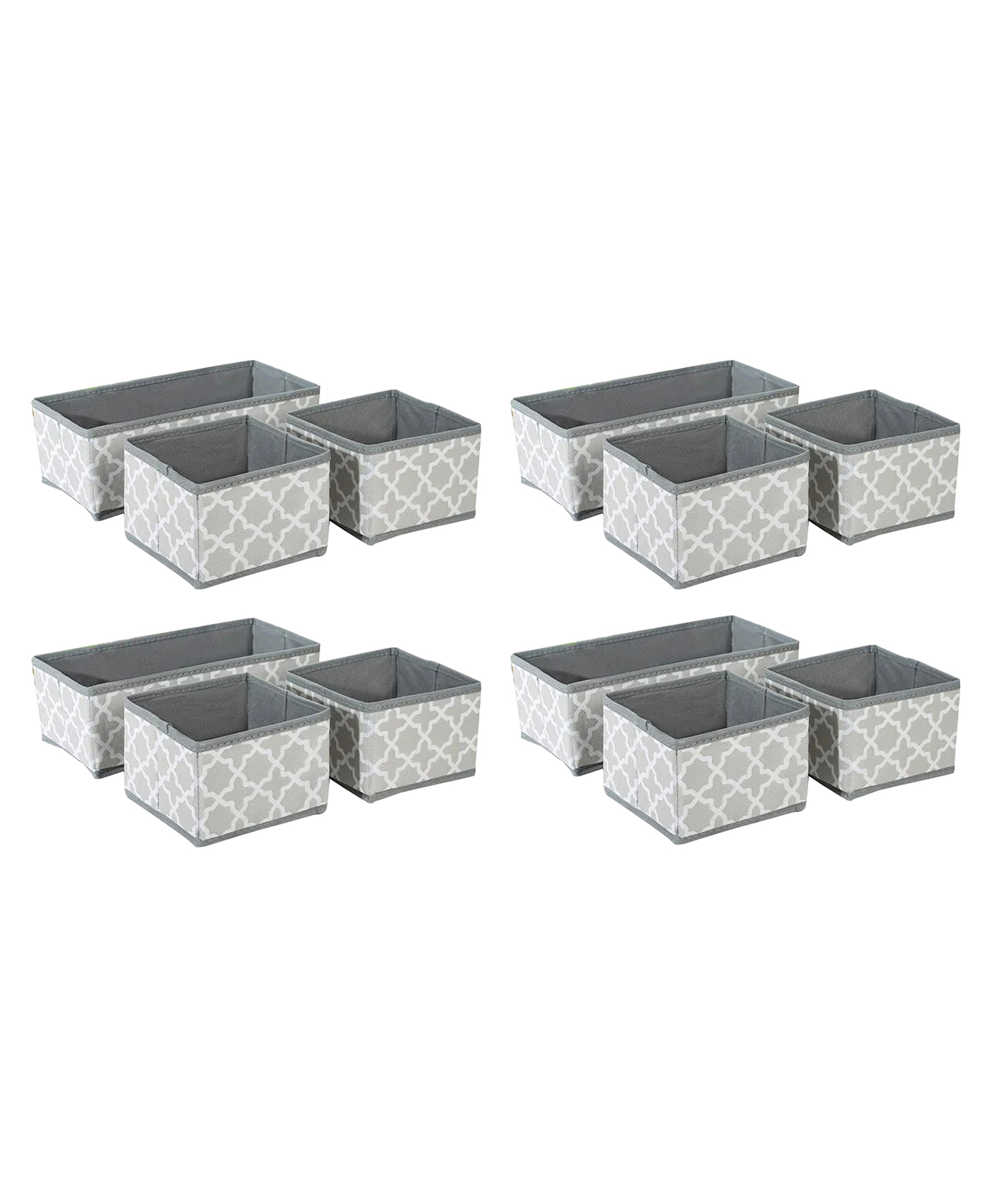 House of Quirk Storage Box Set of 3 Closet Dresser Drawer Organizer Cube Basket Bins Containers Divider with Pack of 4 - Grey Lantern-image-21