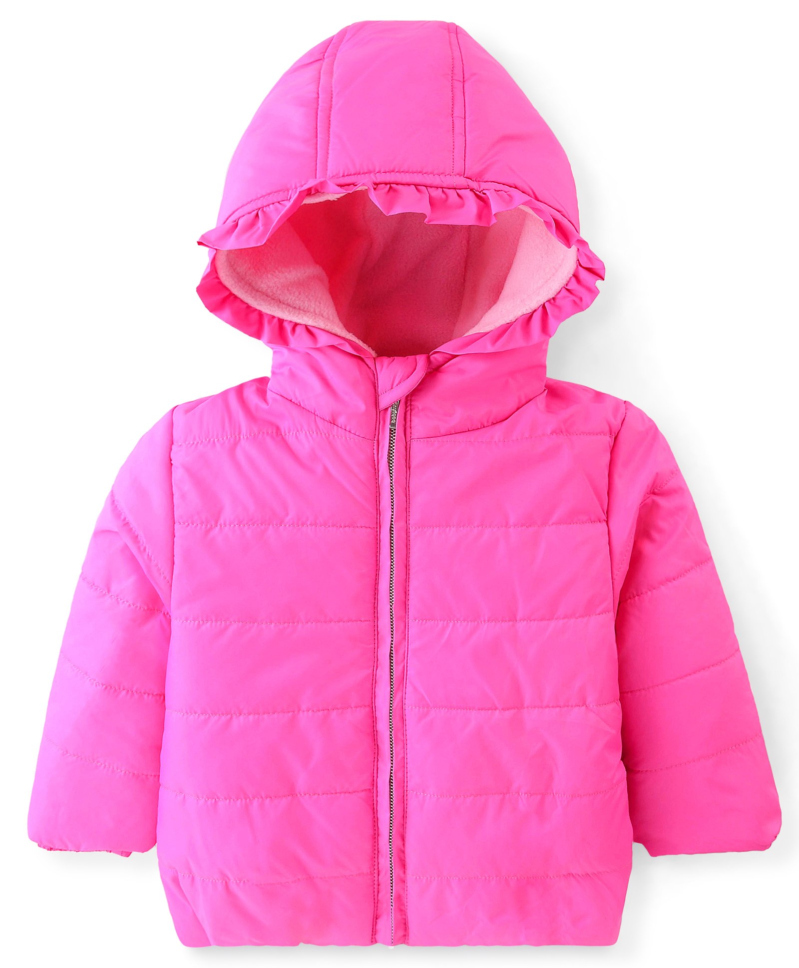 Babyhug Woven Full Sleeves Solid Hooded Jacket - Pink-picture-26