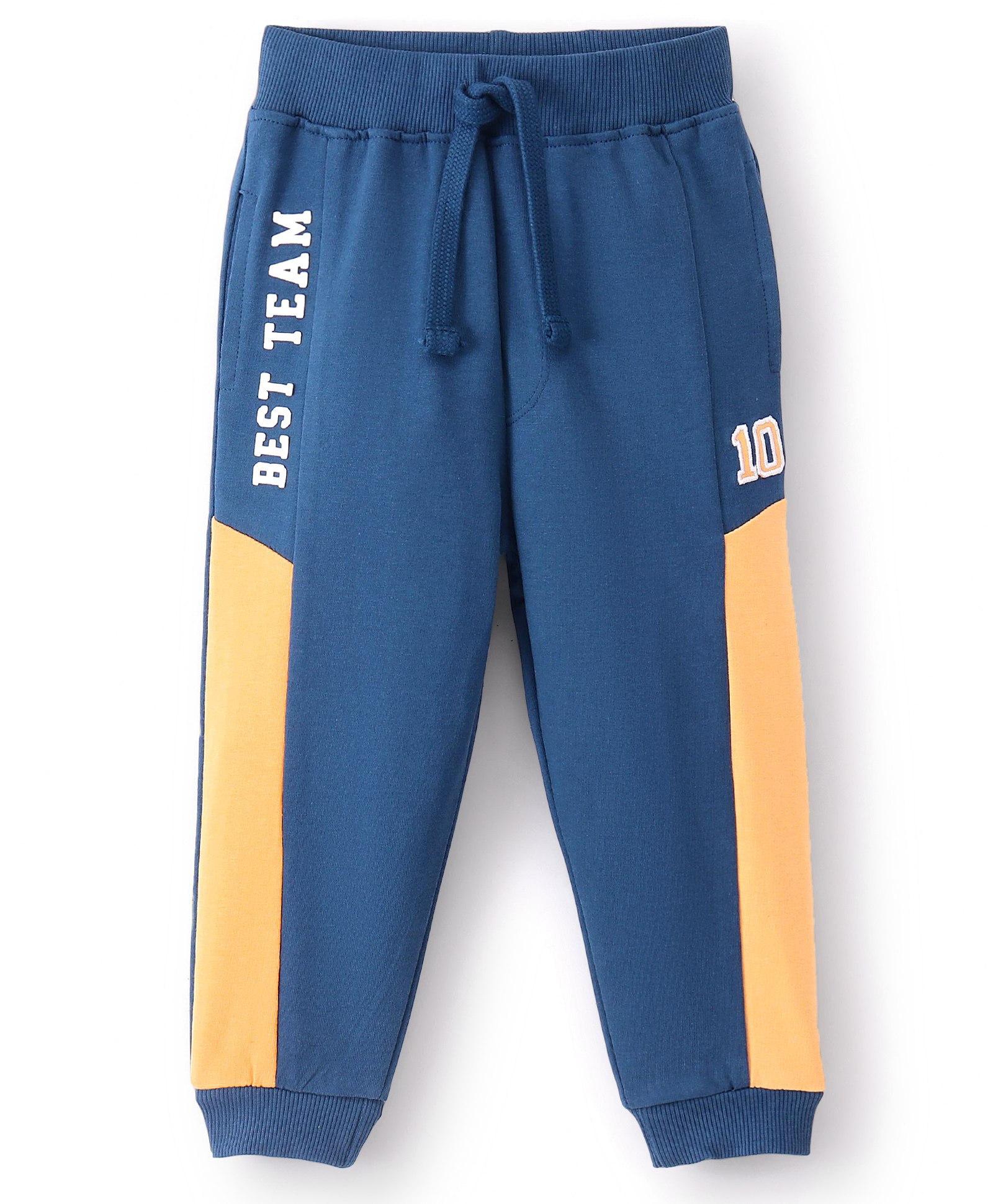 Babyhug Cotton Looper Knit Full Length Lounge Pant Text Print - Blue-picture-13