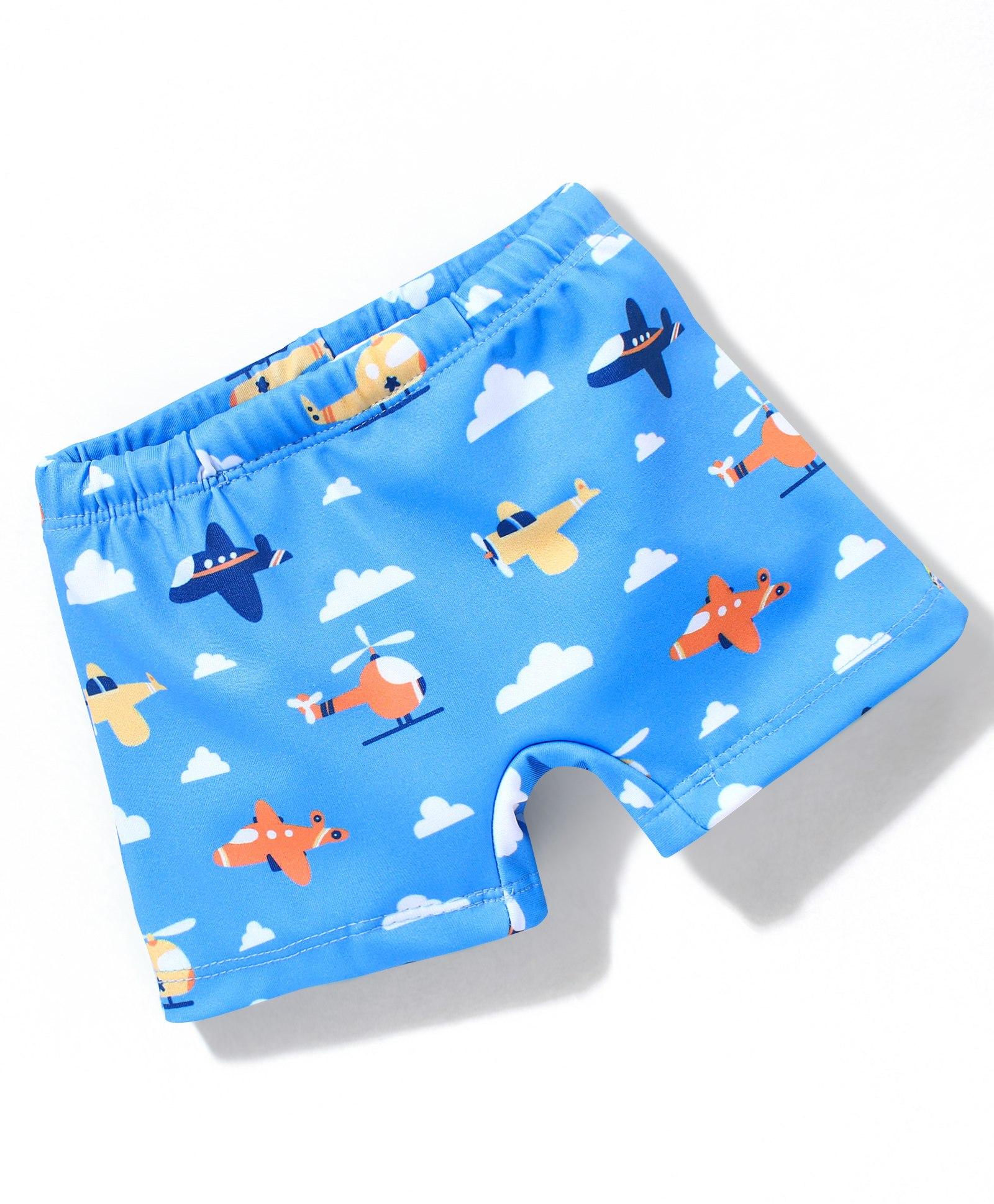 Babyhug Swimming Trunk Aircraft Print - Blue-image-37