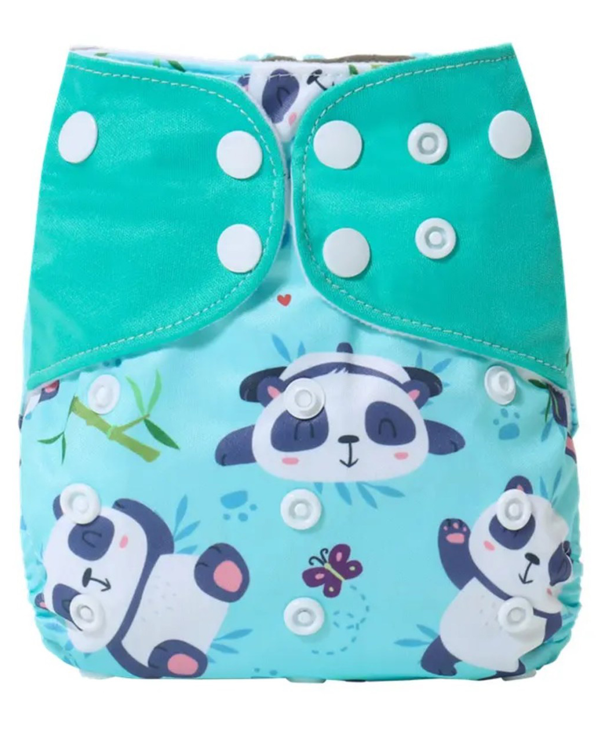Ahc Zikku Free Size Reusable Cloth Diaper for Babies with One Insert - Panda Print-picture-27
