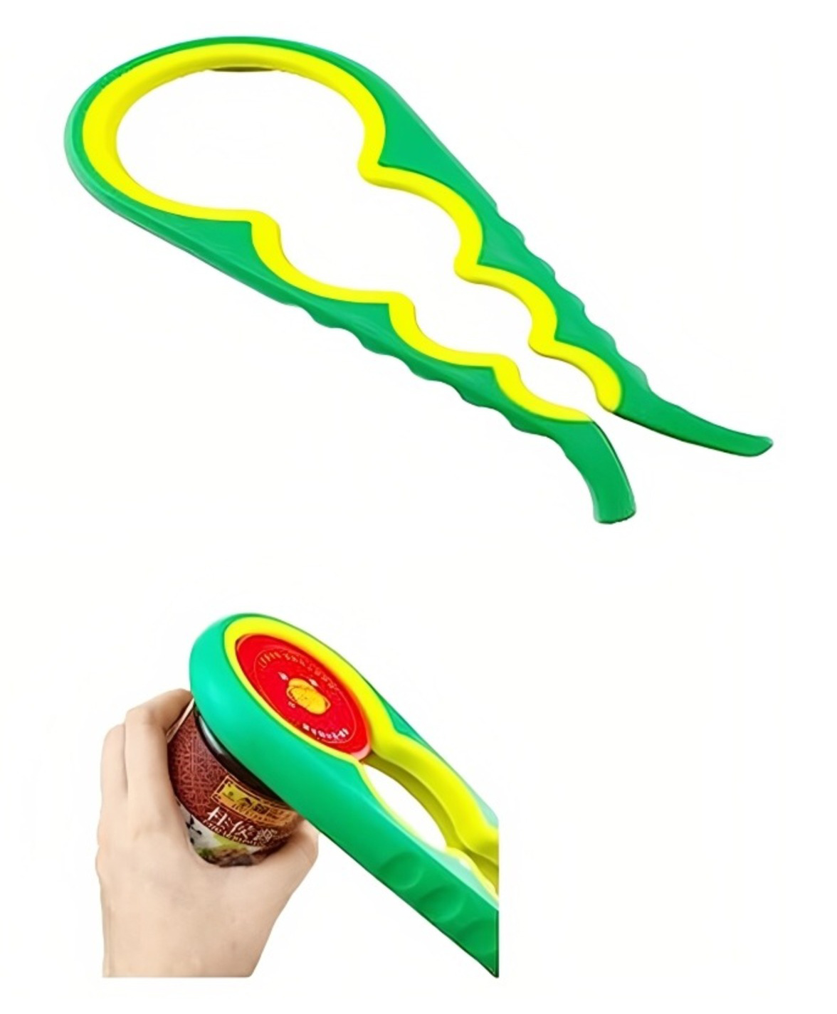 MOMISY 4 in 1 Creative Multifunction Gourd-Shaped Can Jar & Bottle Opener Kitchen Tool - Green & Yellow-picture-11