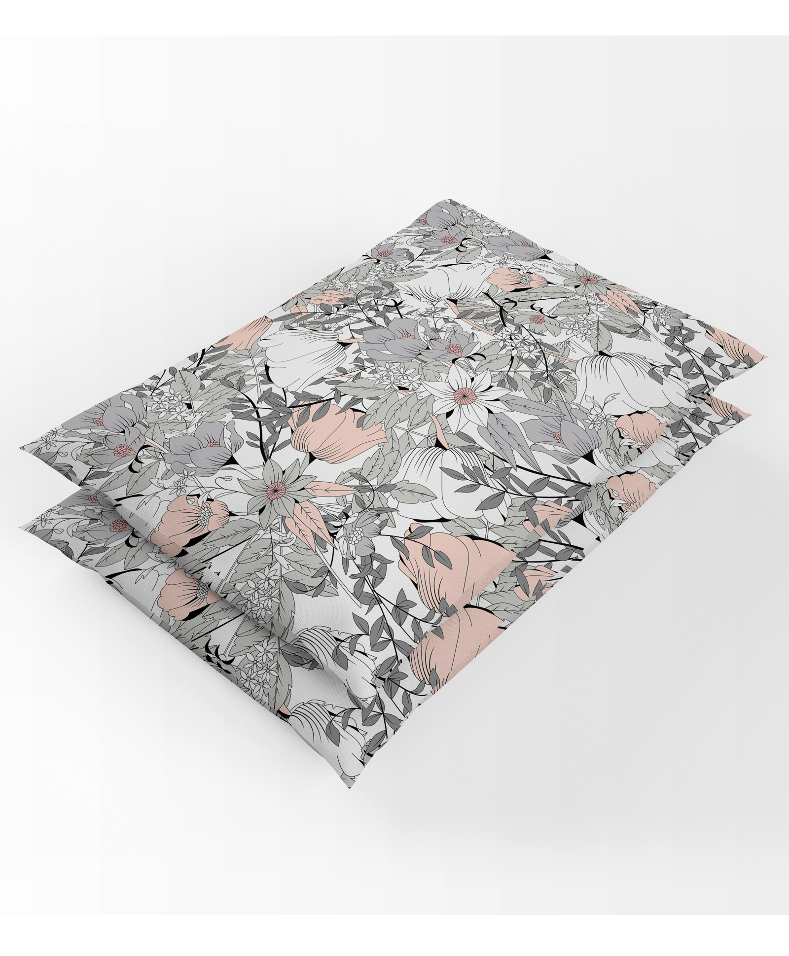 Divine Casa 120 TC Floral Print King Size Bedsheet with 2 Pillow Covers Peach and Grey-picture-18