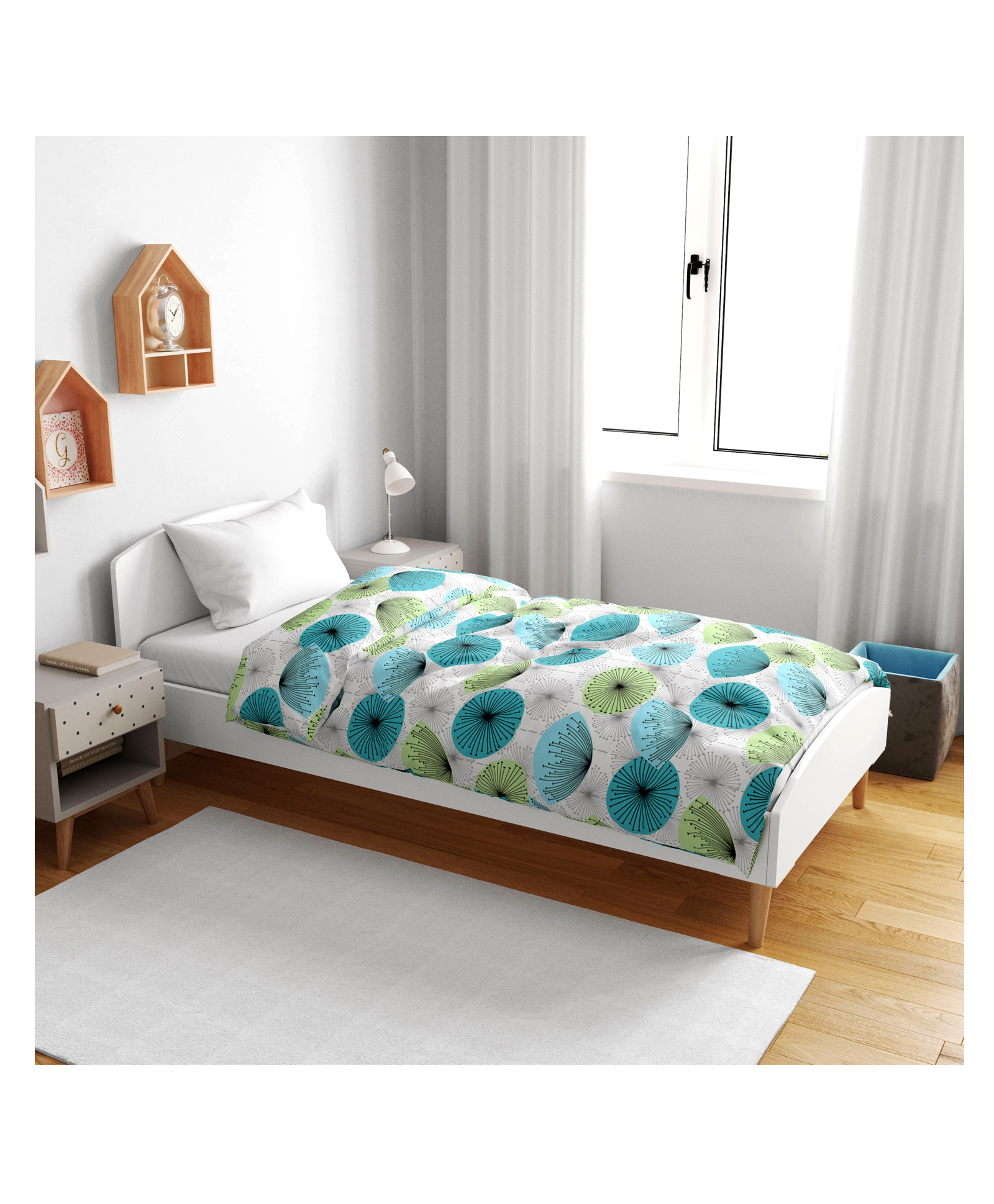 Divine Casa 100% Cotton 144 TC Dohar Blanket For Toddler Upto 4 Years - Sea Green-image-24