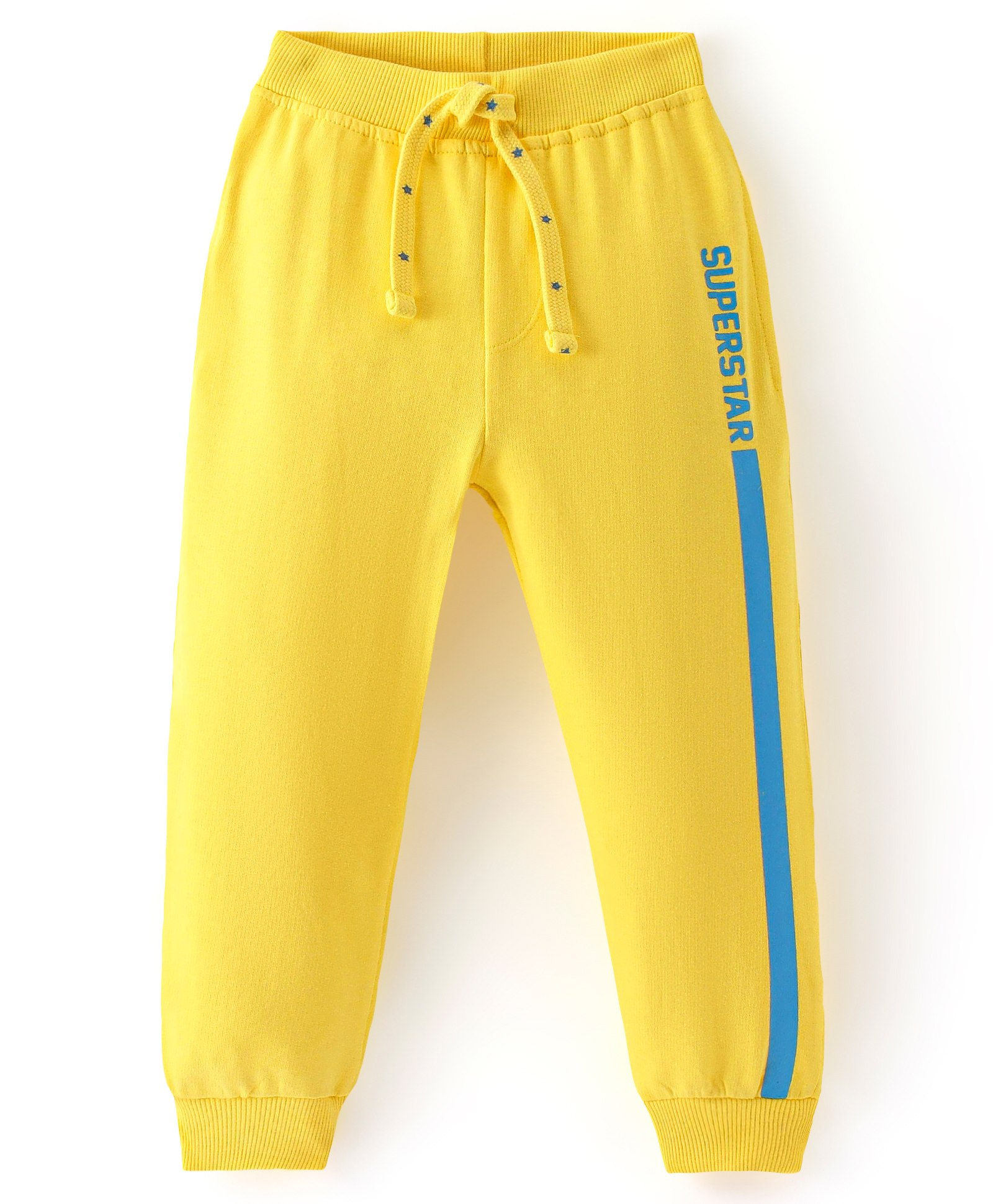 Babyhug Cotton Looper Knit Full Length Text Printed Lounge Pant - Yellow-picture-32