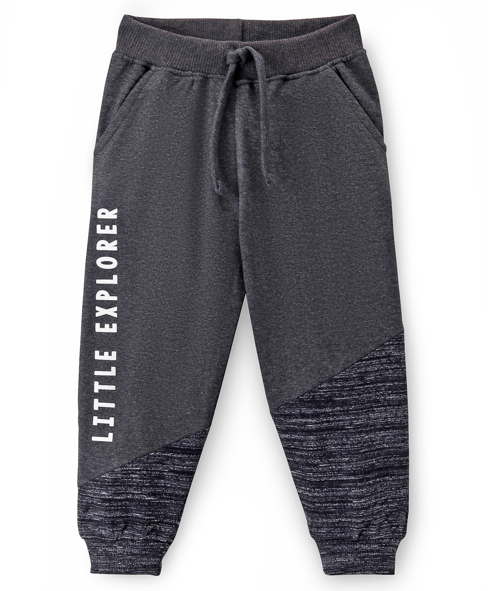 Babyhug Cotton Looper Knit Full Length Lounge Pant Text Printed - Charcoal Grey-picture-20