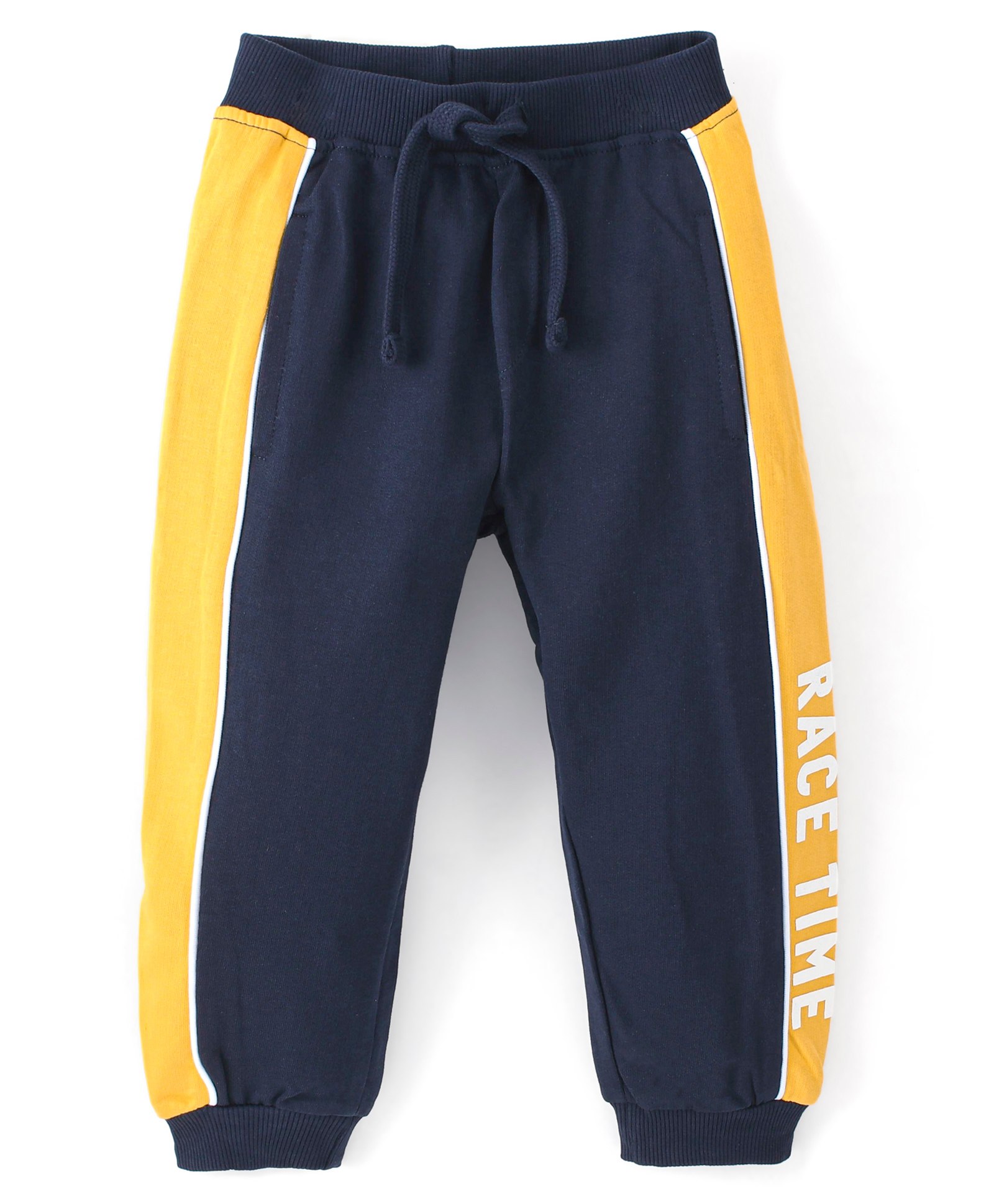 Babyhug Full Length Cotton Looper Knit Lounge Pant - Navy Blue-image-8