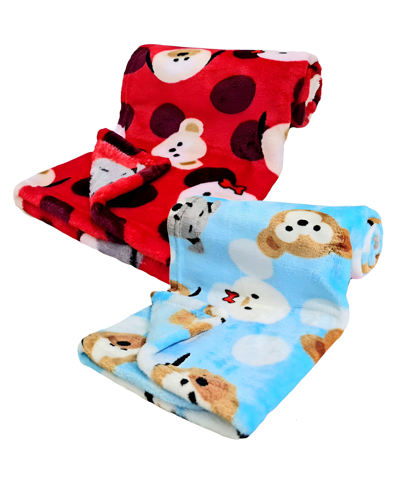 Brandonn Combo of Crib Baby Swaddle Blanket Pack of 2 - Sky Blue & Red-image-10