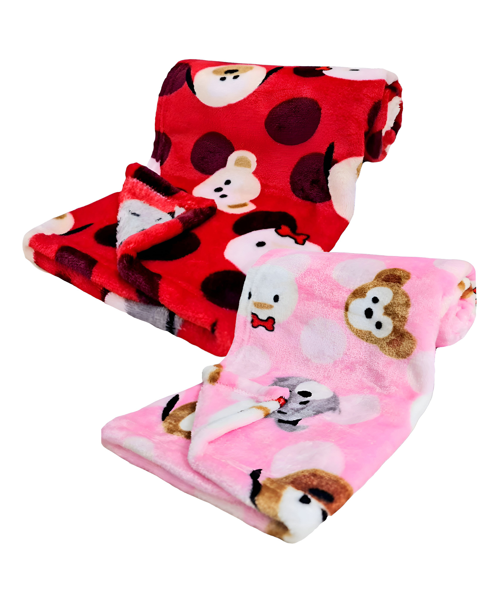 Brandonn Printed Crib Baby Swaddle Blanket Pack of 2  - Pink & Red-picture-34
