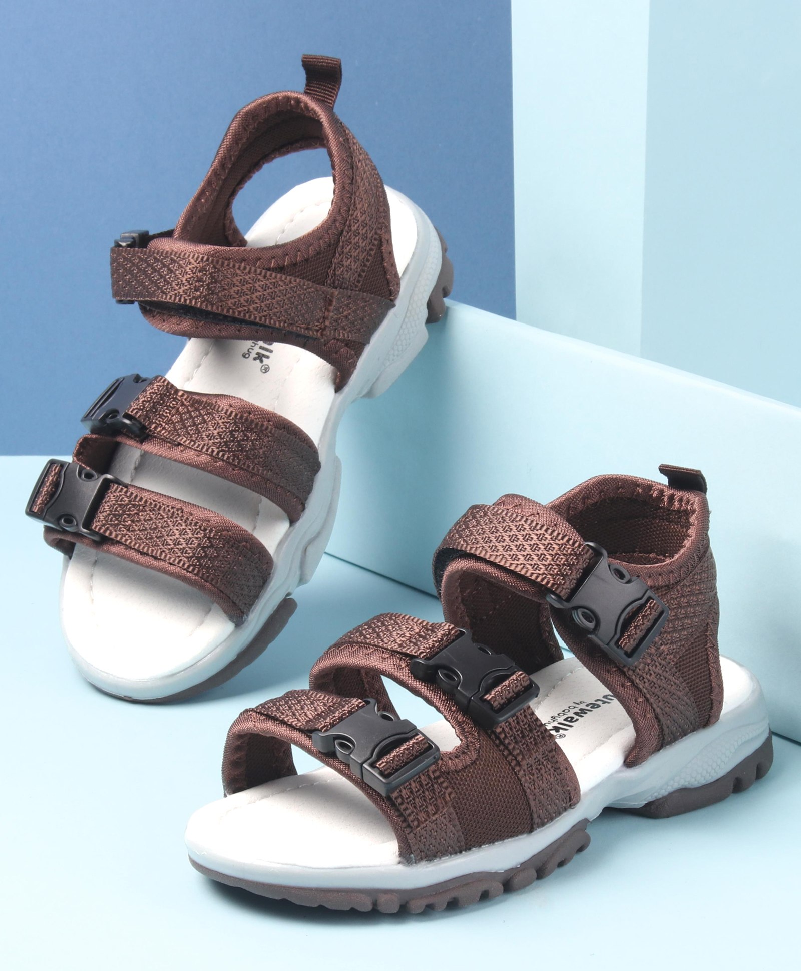Cute Walk by Babyhug Velcro Closure Sandals - Brown-image-26