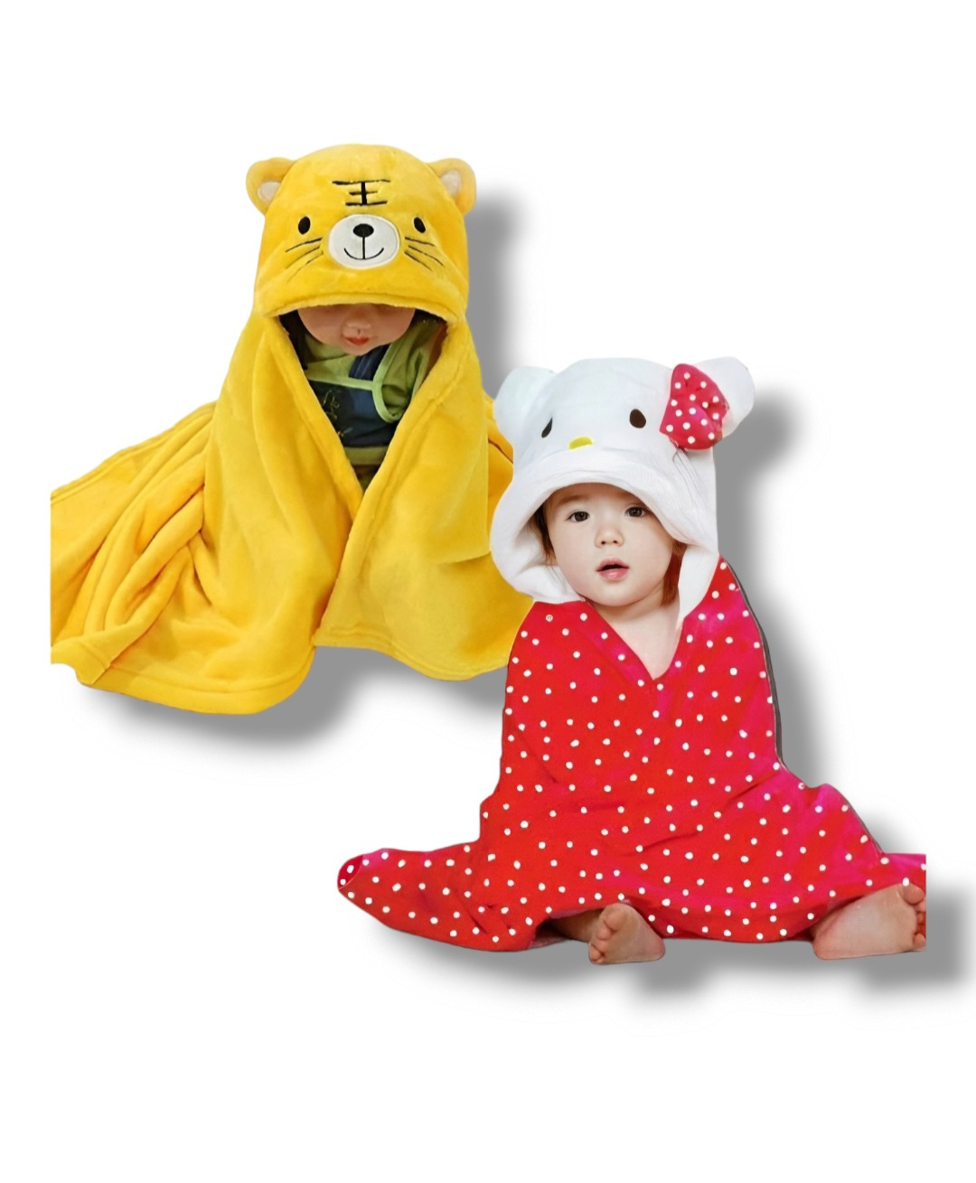 BRANDONN Flannel Swaddle Blanket Pack of 2  - Yellow & Red-picture-36