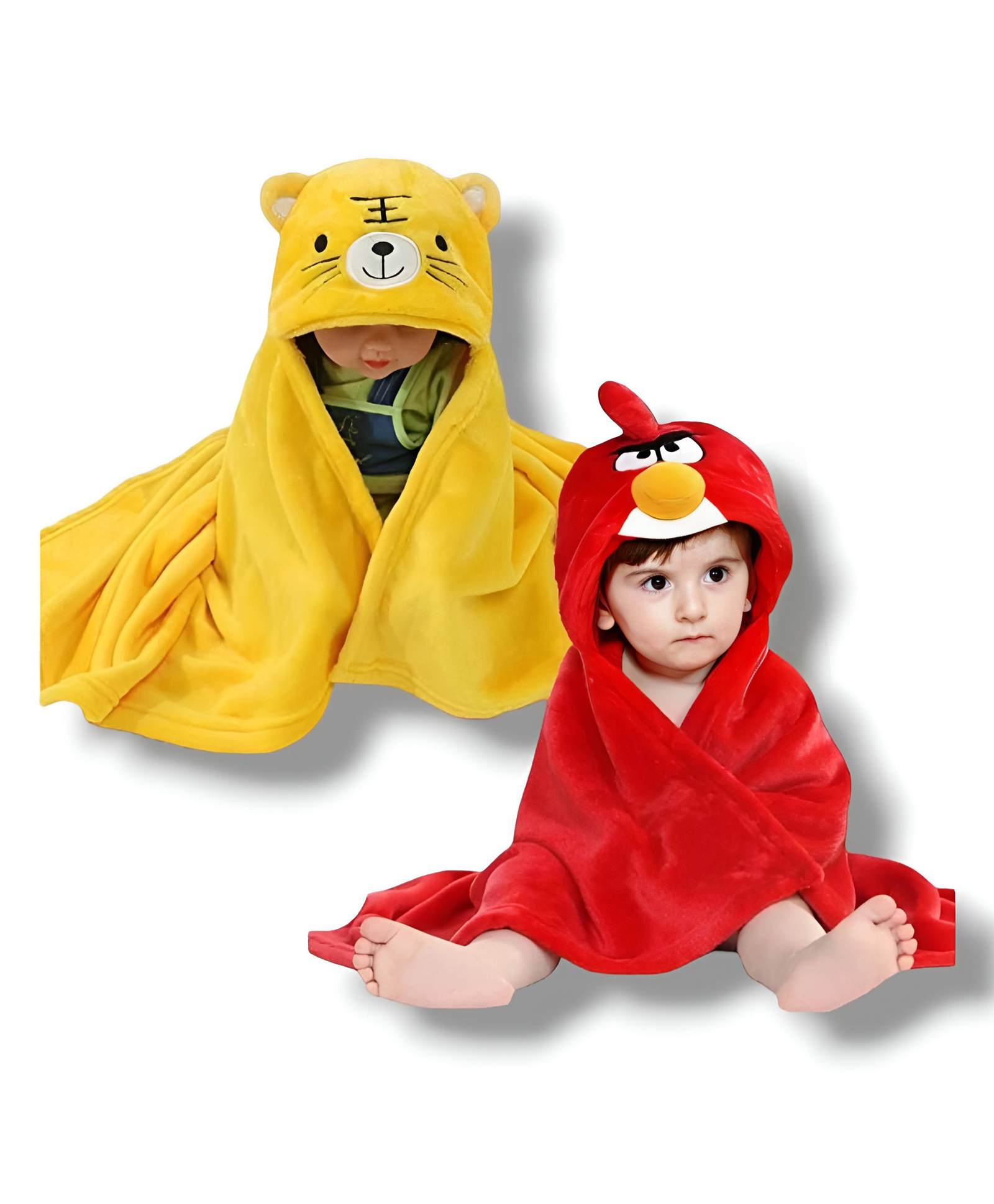 BRANDONN Flannel Swaddle Blanket Pack of 2  - Yellow & Red-picture-32
