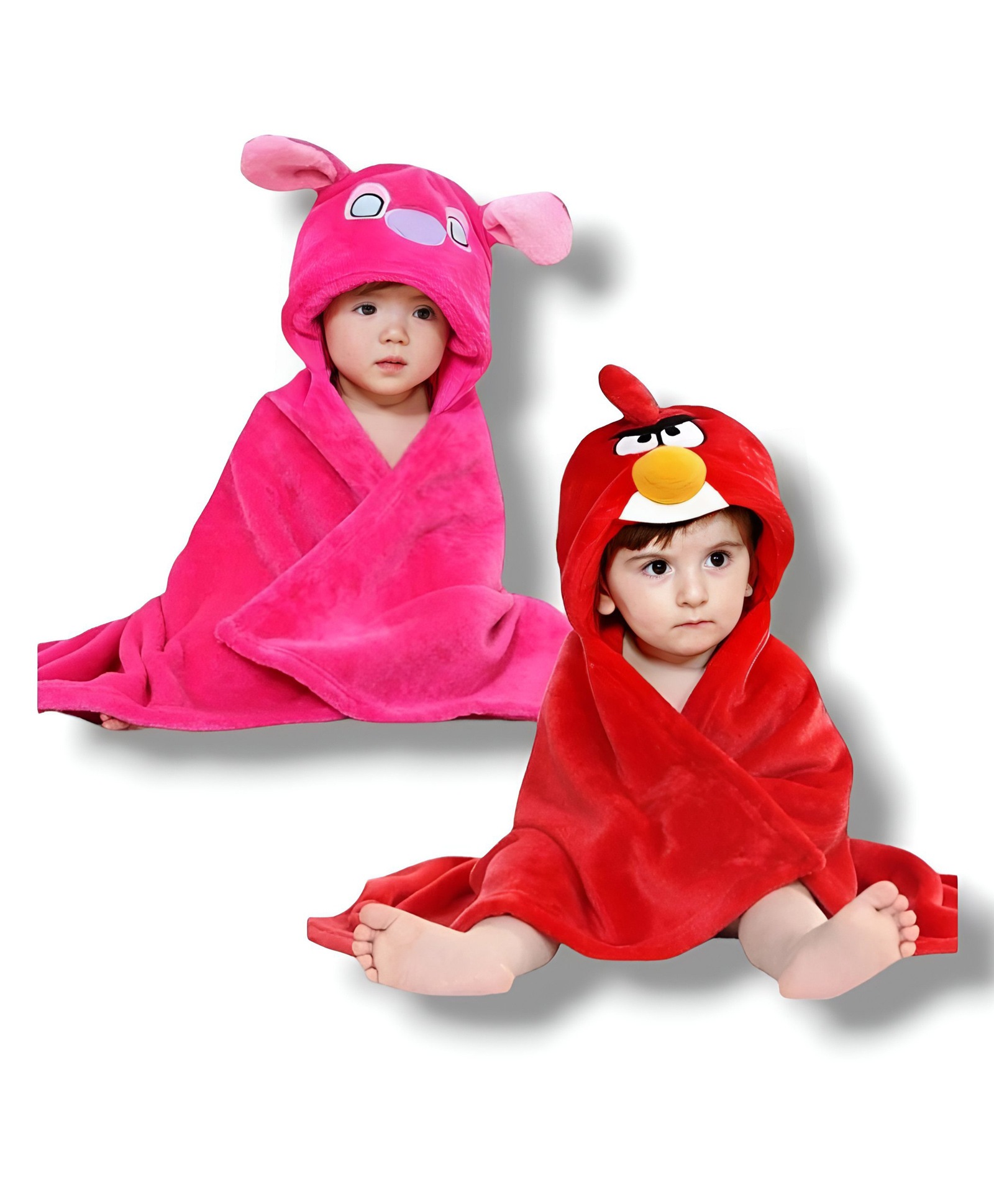 BRANDONN Flannel Swaddle Blanket Pack of 2  - Pink & Red-picture-35