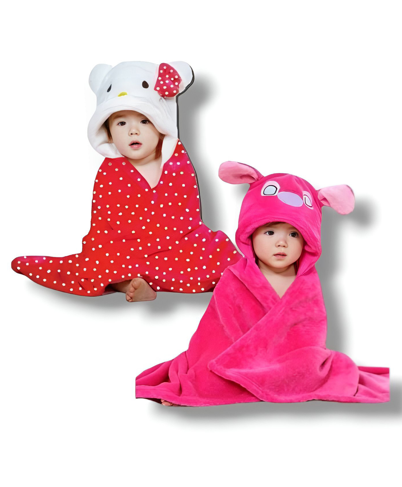 BRANDONN Flannel Swaddle Blanket Pack of 2  - Pink & Red-picture-27