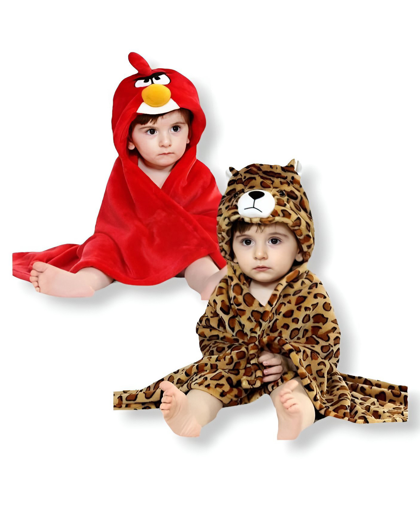 BRANDONN Flannel Swaddle Blanket Pack of 2  - Brown & Red-picture-23