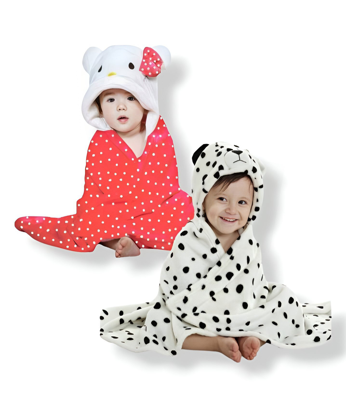 BRANDONN Flannel Swaddle Blanket Pack of 2  - White & Red-picture-28