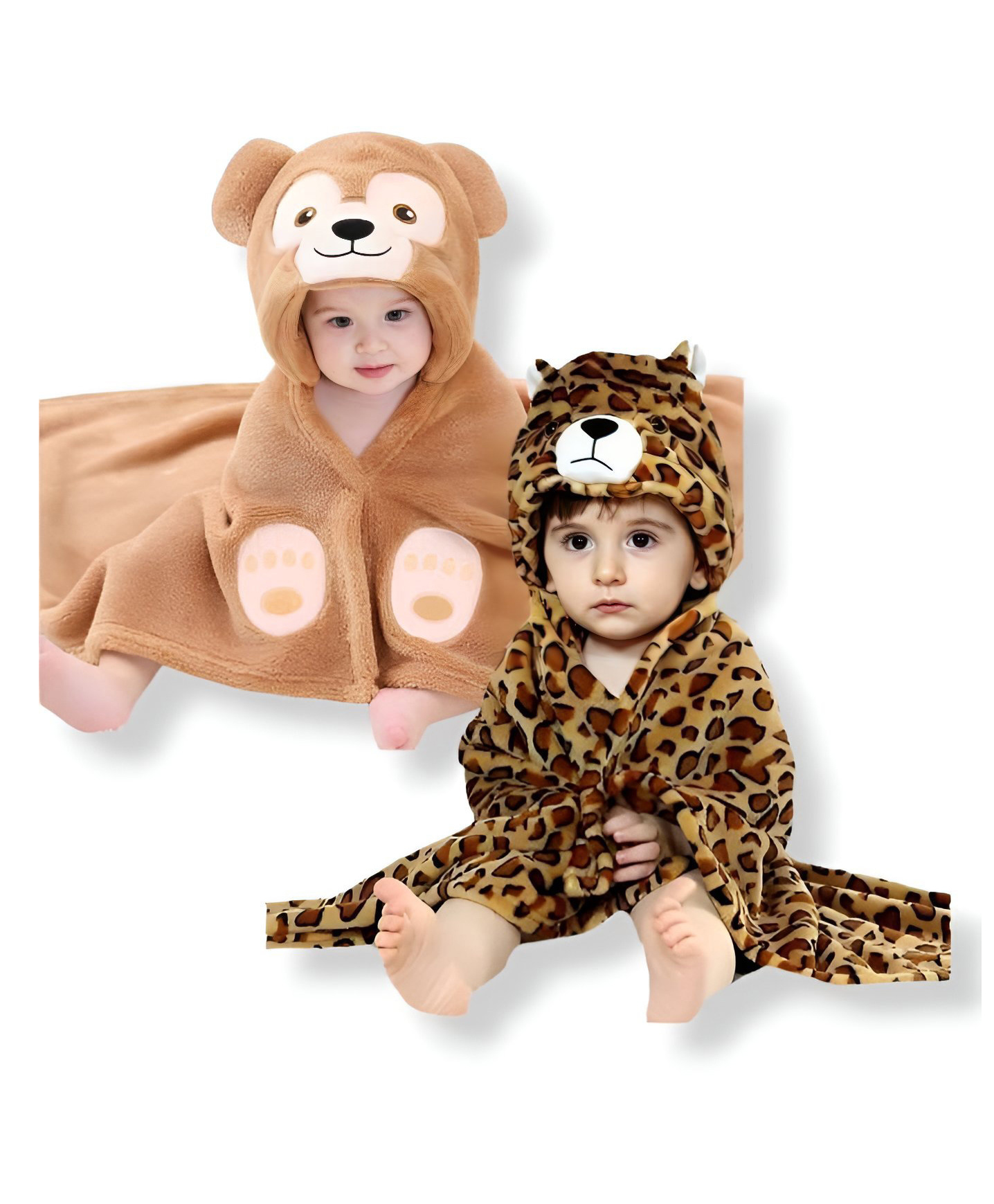 BRANDONN Flannel Swaddle Blanket Pack of 2  - Brown-image-35