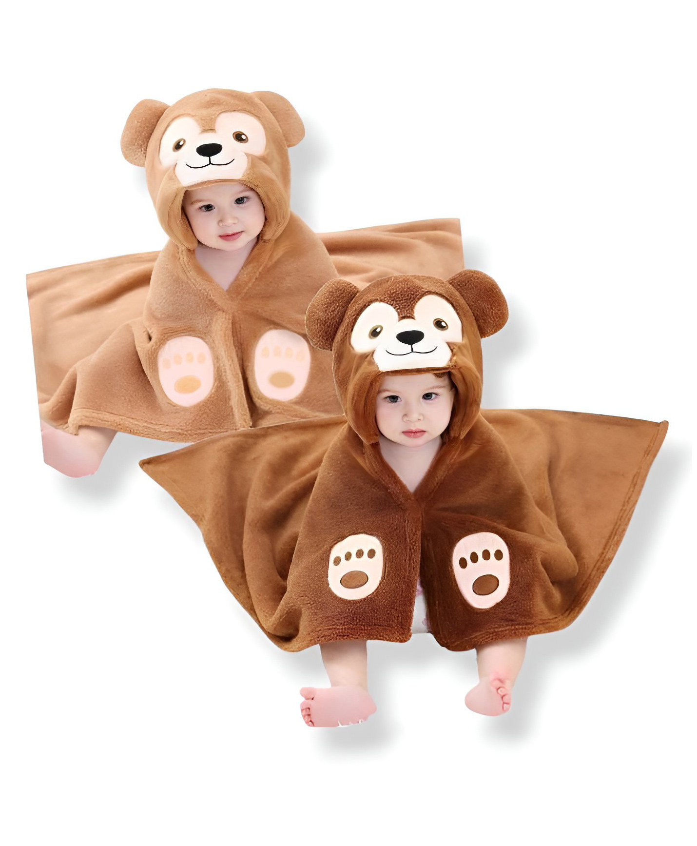 BRANDONN Flannel Swaddle Blanket Pack of 2  - Brown-picture-26