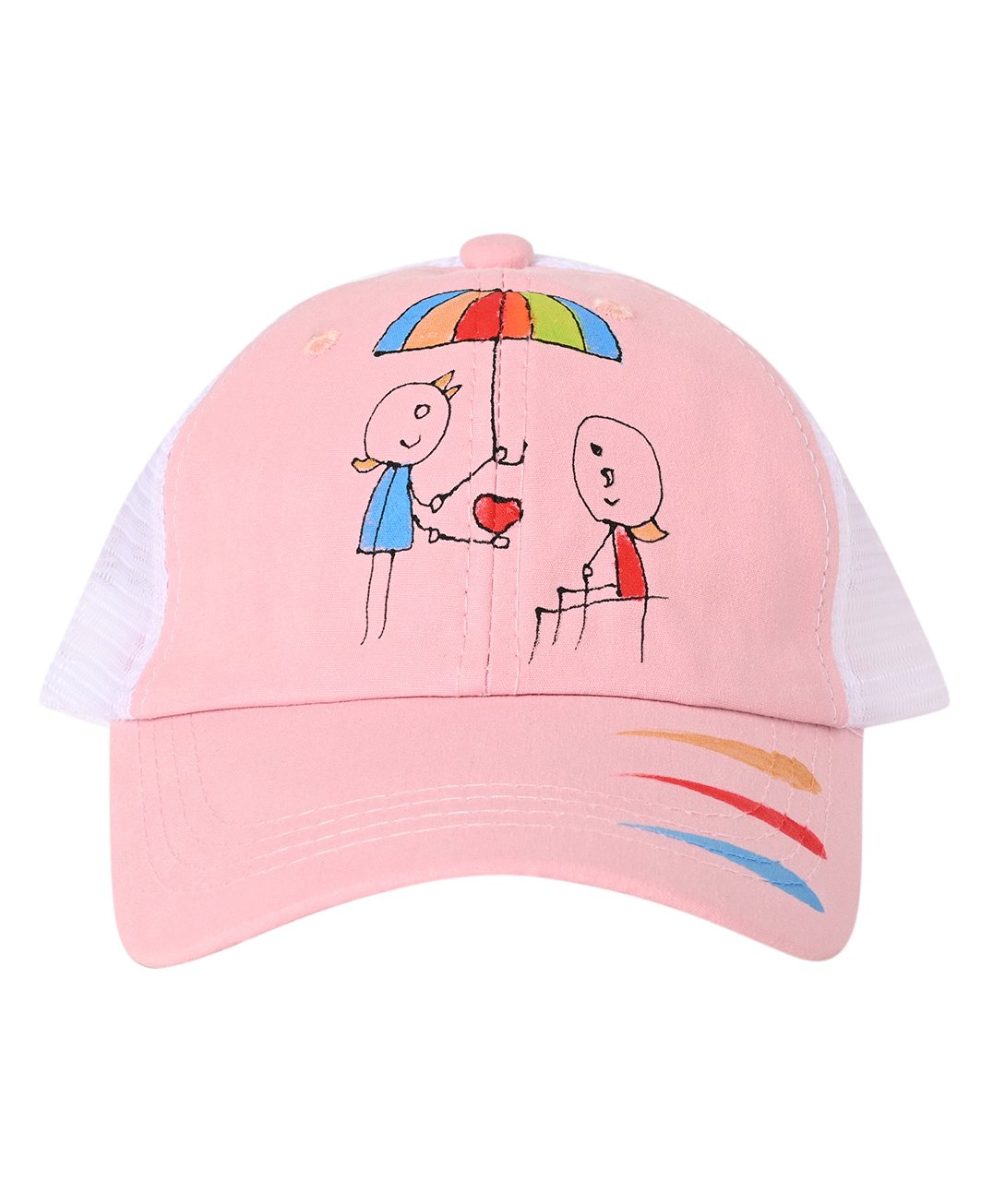 Kid-O-World Doll With Umbrella & Heart Printed Cap - Light Pink-image-49