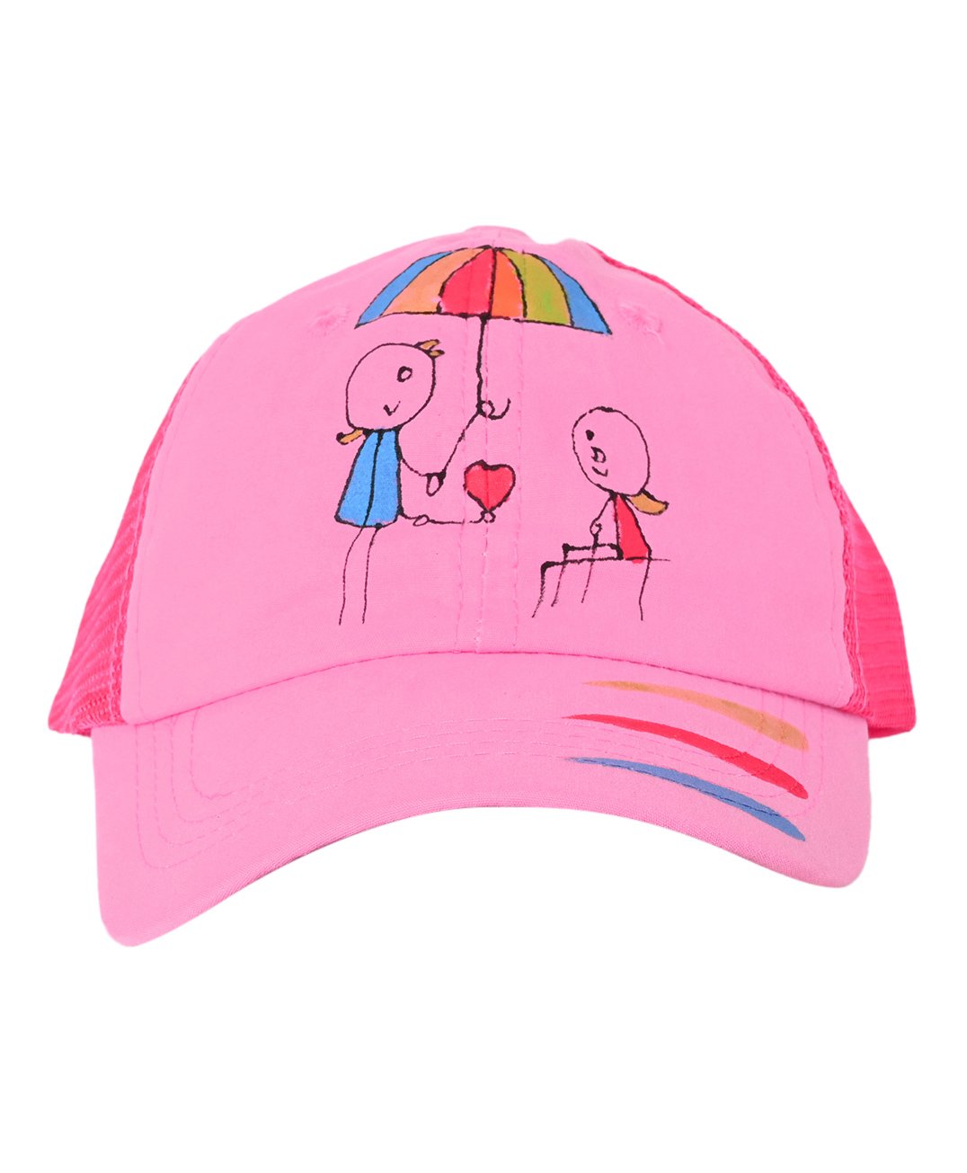 Kid-O-World Doll With Umbrella & Heart Printed Cap - Pink-picture-27