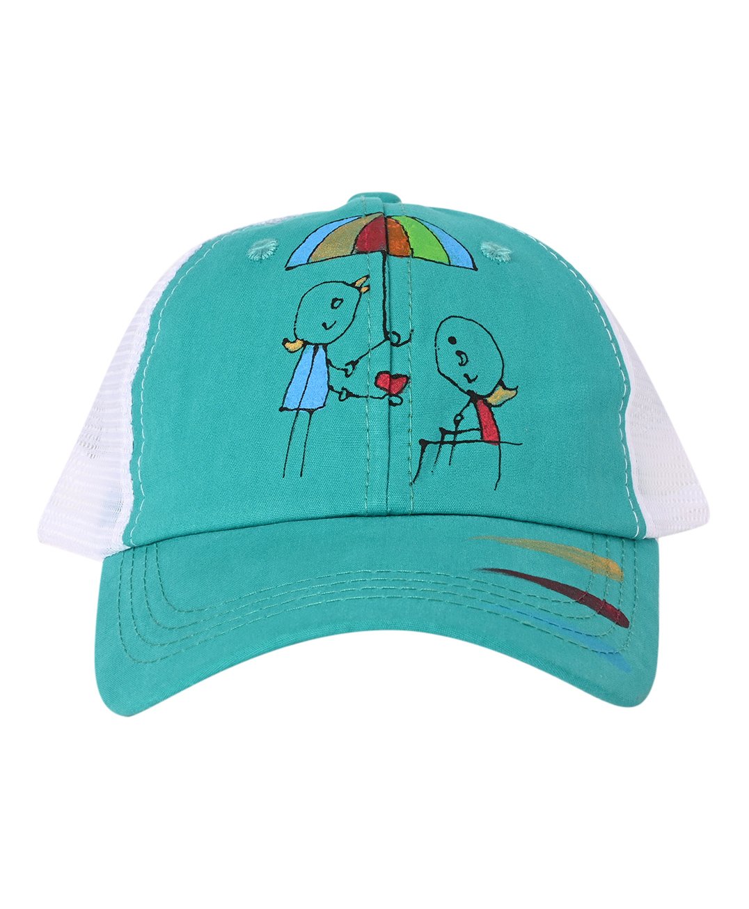 Kid-O-World Doll With Umbrella & Heart Printed Cap - Dark Green-picture-11