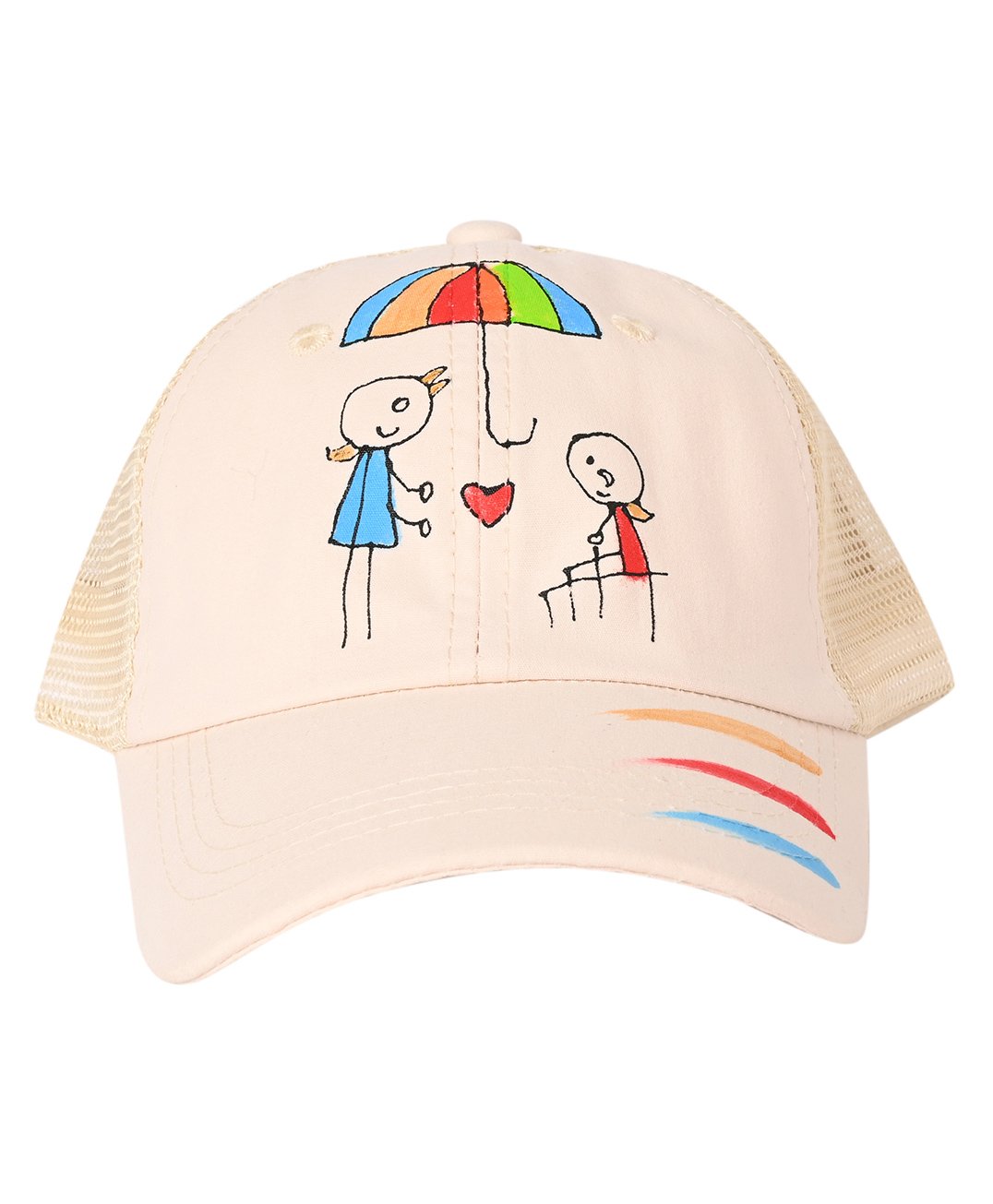 Kid-O-World Doll With Umbrella & Heart Printed Cap - Beige-picture-20