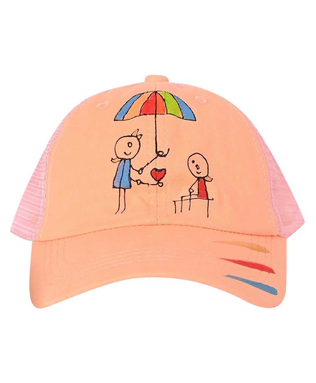 Kid-O-World Doll With Umbrella & Heart Printed Cap - Peach-image-33