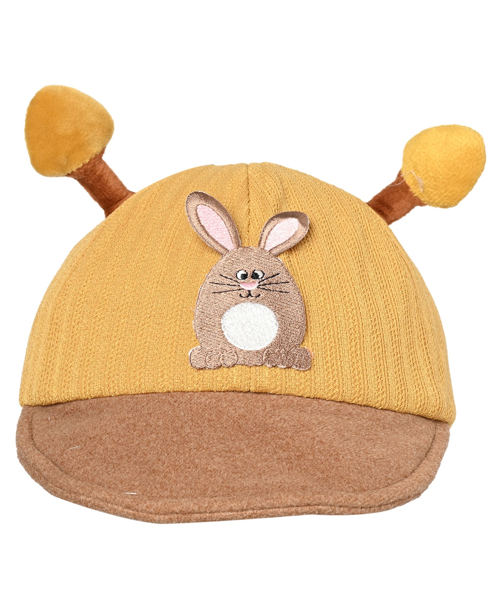 Kid-O-World Bunny Embroidered Patch Detailed & Textured Cap With Horns - Yellow-image-28