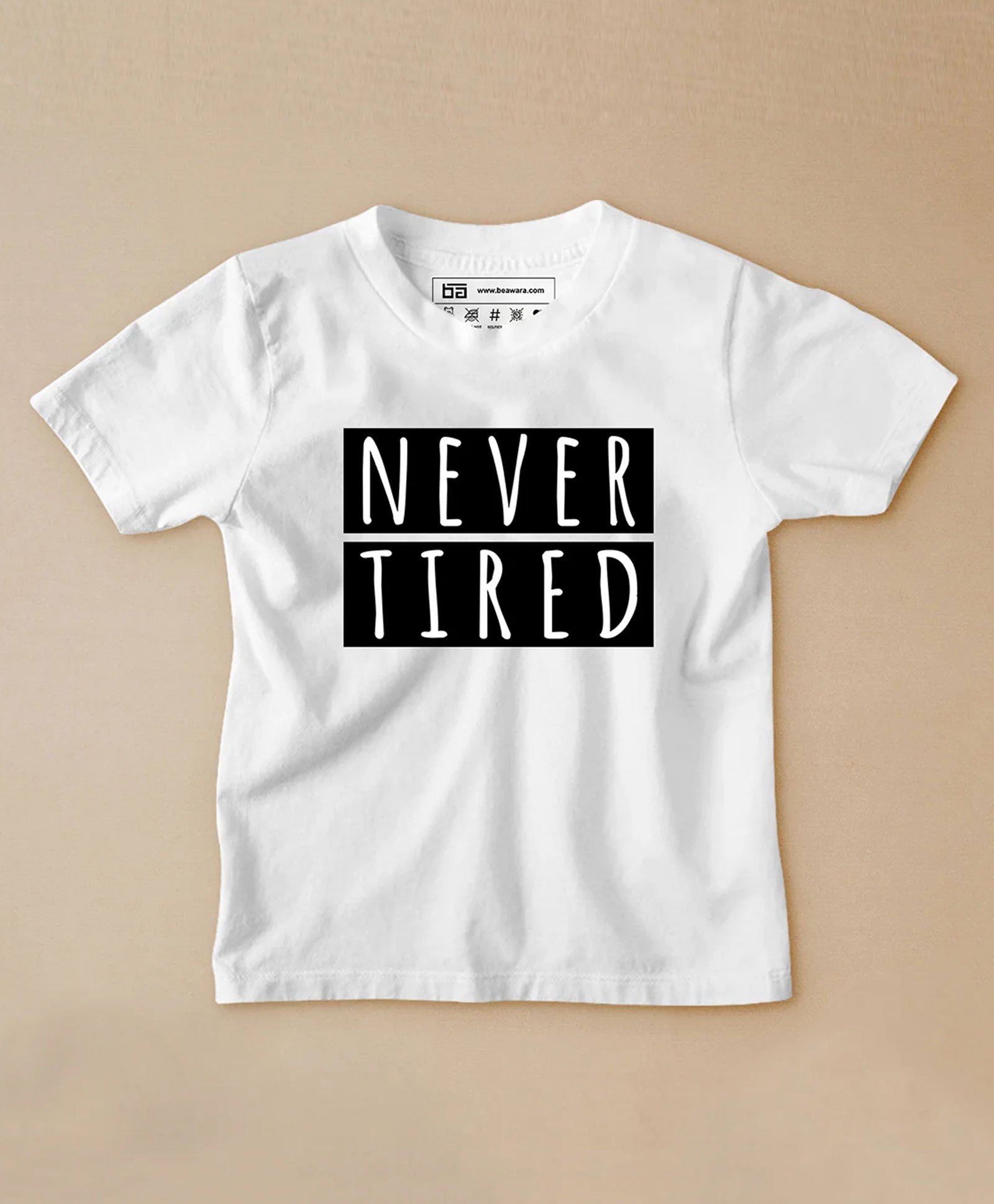 Be Awara Half Sleeves Never Tired Printed Tee - White-picture-41